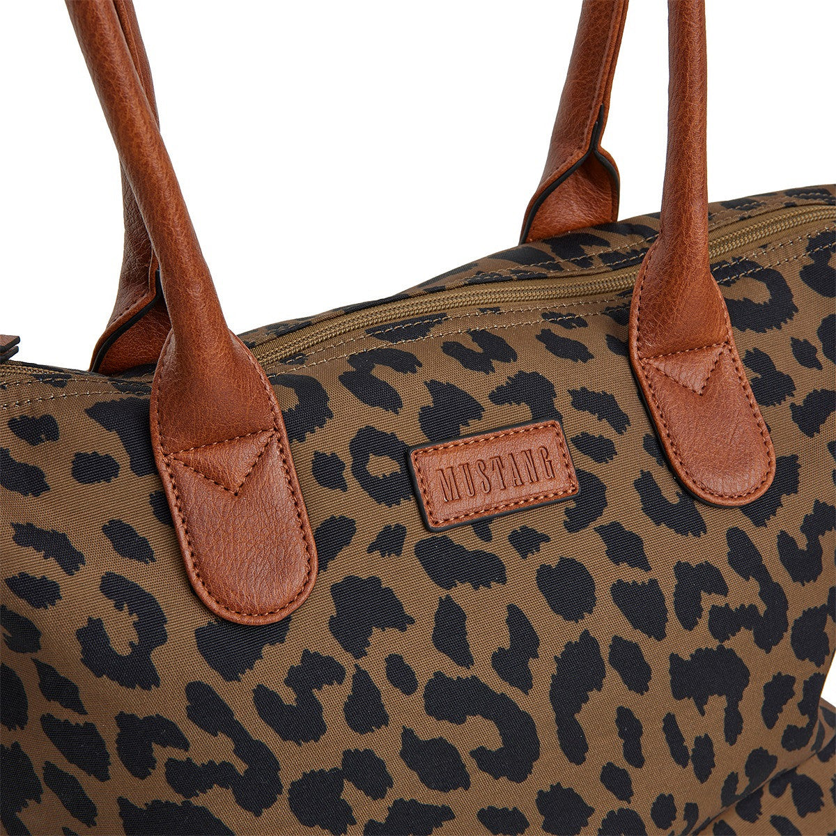 Mustang großer Damen Shopper Handtasche Umhängetasche "Limnos" Leopard brown