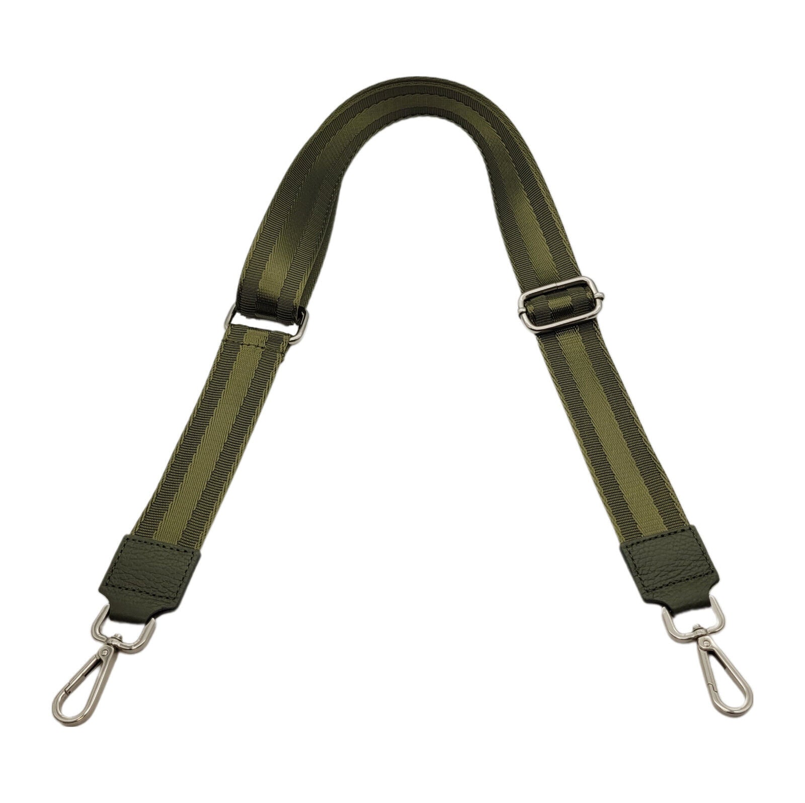 Ersatz Taschengurt Schultergurt Tragegurt Schulterriemen 4cm made in Italy olive silber