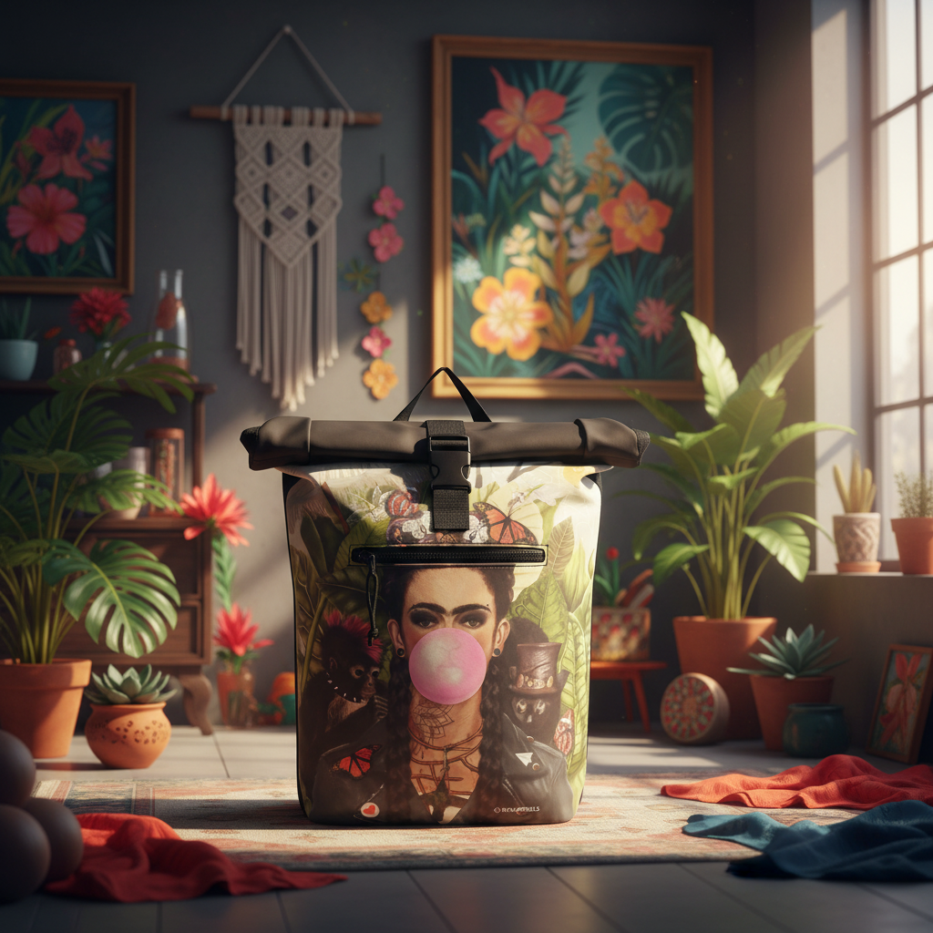 New Rebels New York Bubblegum Rucksack – Rolltop, wasserabweisend, 15" Laptopfach