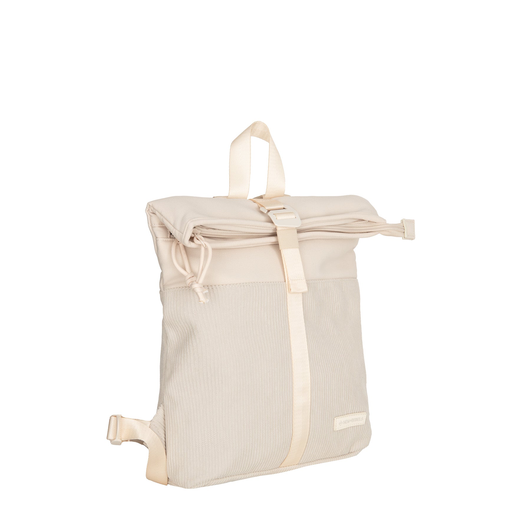 New Rebels Ribbi Roll Up Rolltop City Rucksack Los Angeles Kordoptik beige