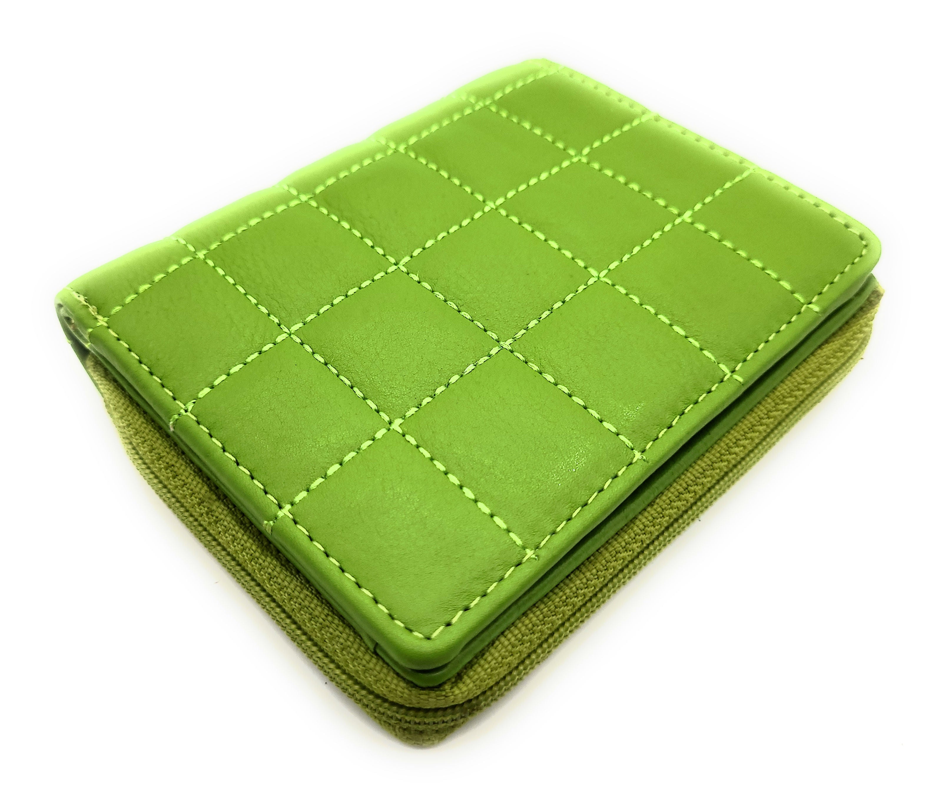 Damen Geldbörse RFID Schutz Nappaleder - Kompakt mit 6 Kartenfächern & Münzfach grün