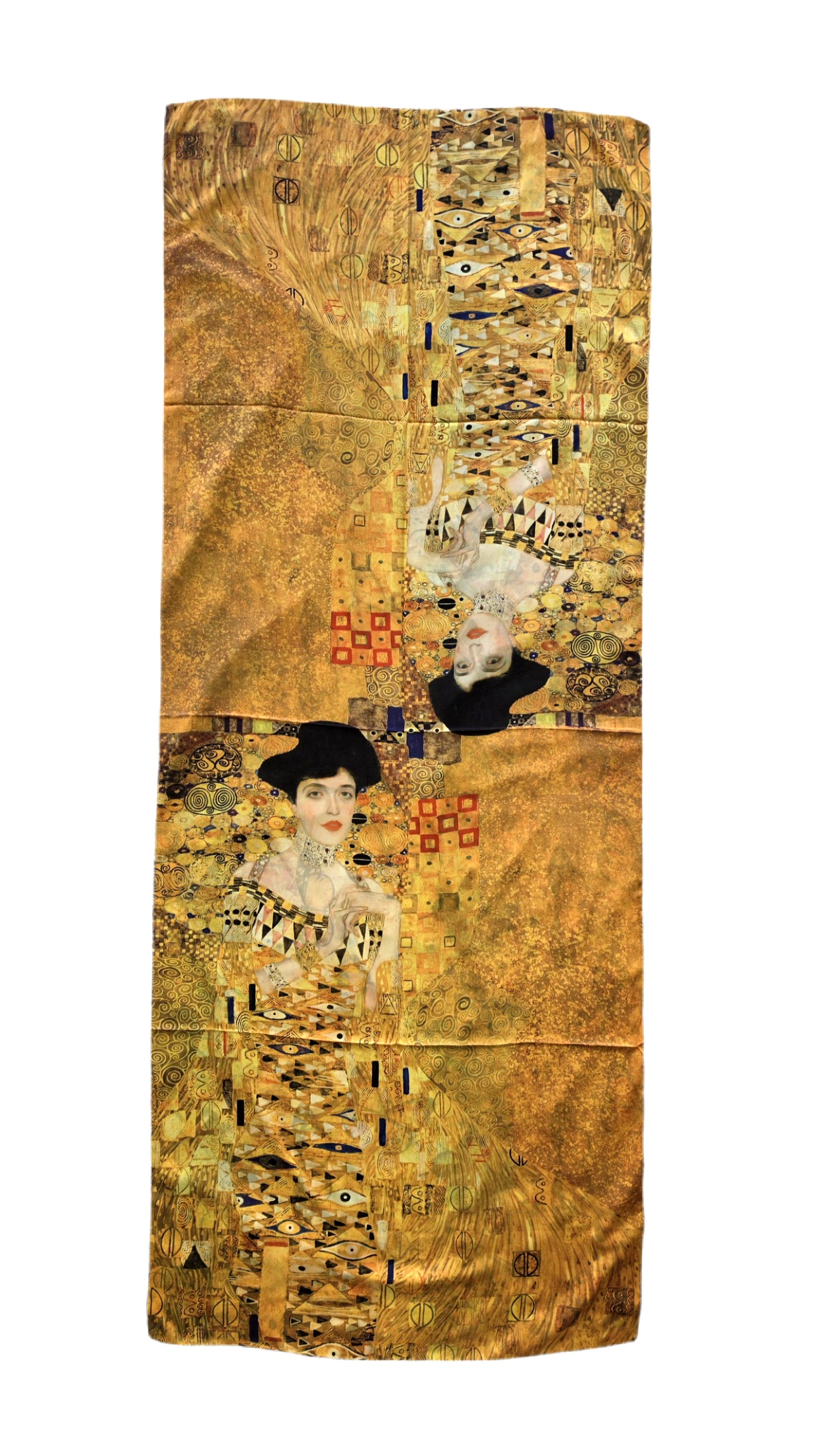 Wendeschal Stola Gustav Klimt inspiriert – Frau & Schmetterlinge – 20% Seide 80% Viskose 180x70 cm