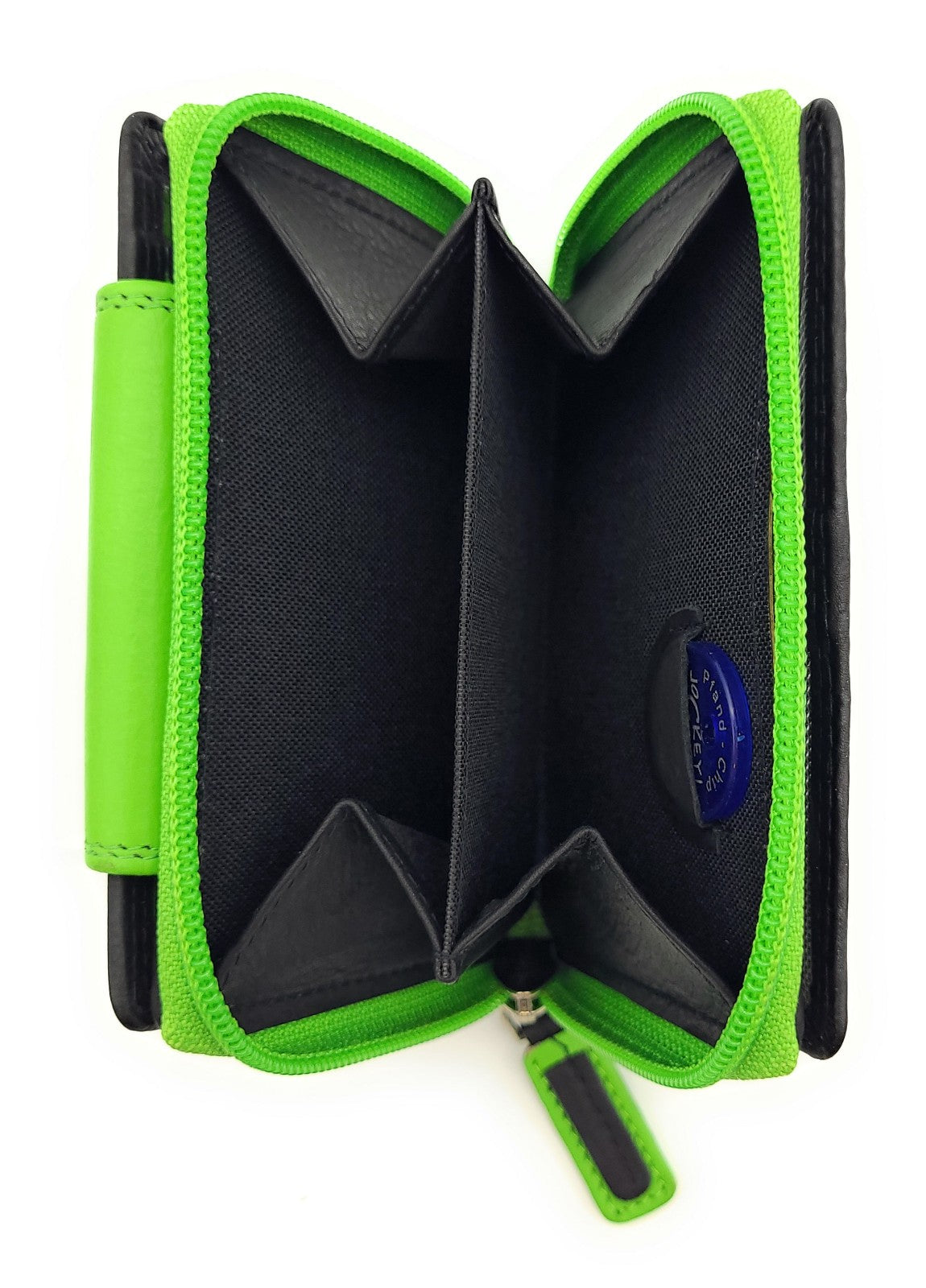 Jockey Club echt Leder Damen Geldbörse Portemonnaie mit RFID Schutz schwarz grün