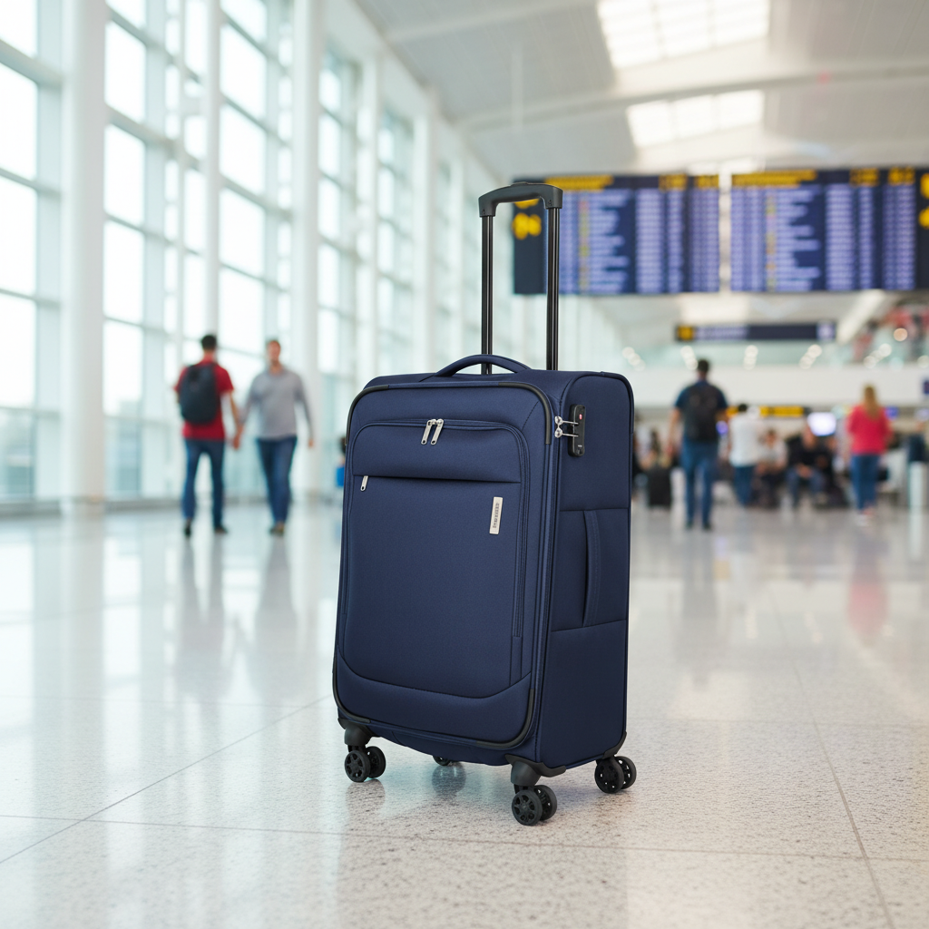 Travelite Priego Trolley M 66 cm – Reisekoffer mit 4 Rollen & TSA-Schloss navy