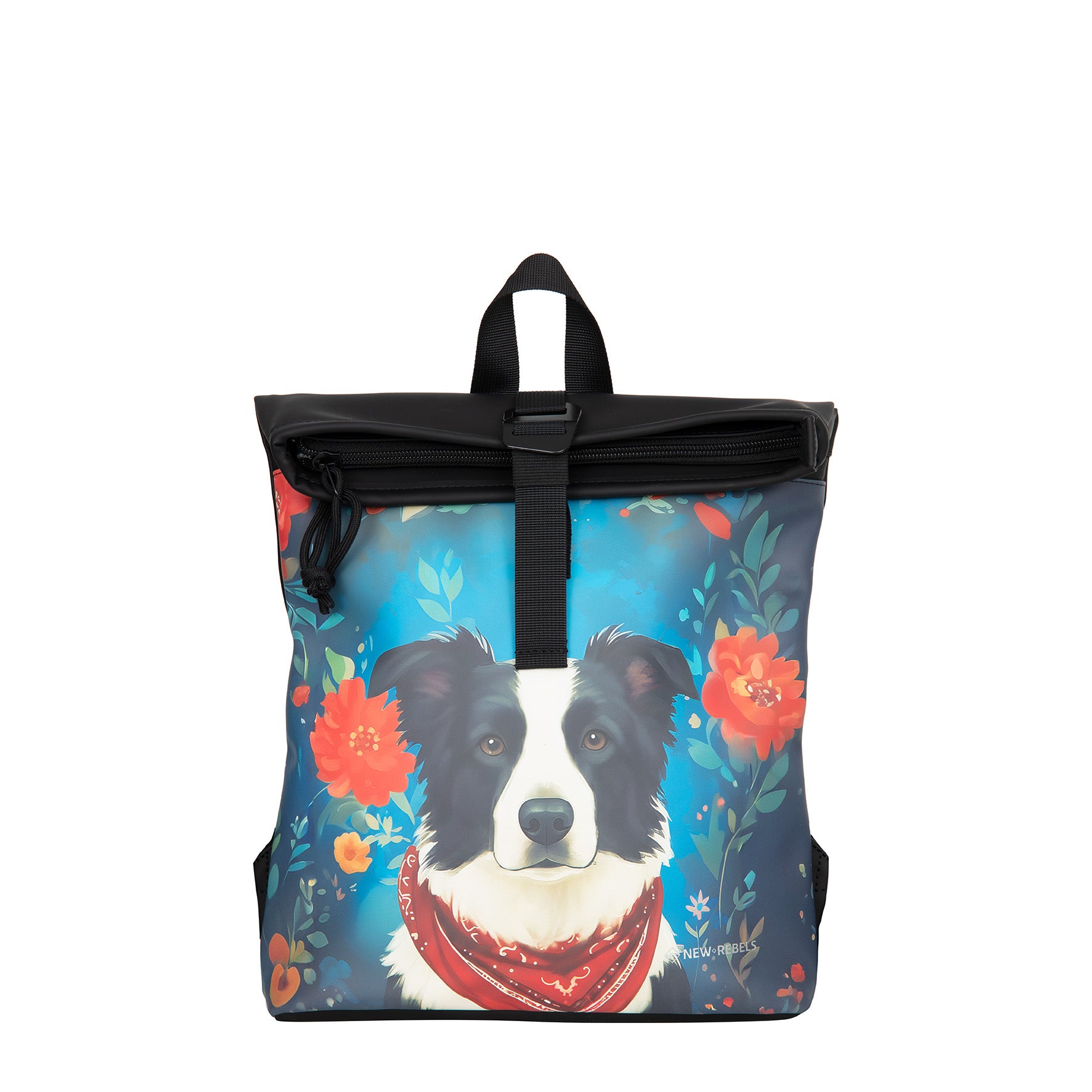 New Rebels Rolltop Rucksack Border Collie – Wasserabweisend, Cityrucksack Los Angeles