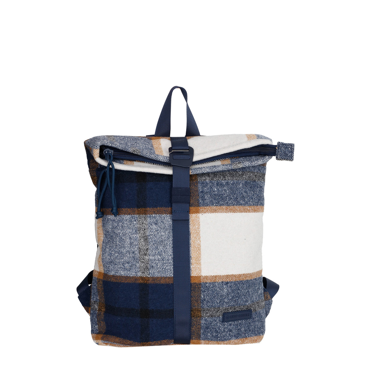 New Rebels Scott Roll Up Rolltop City Rucksack Los Angeles Flanell karo navy