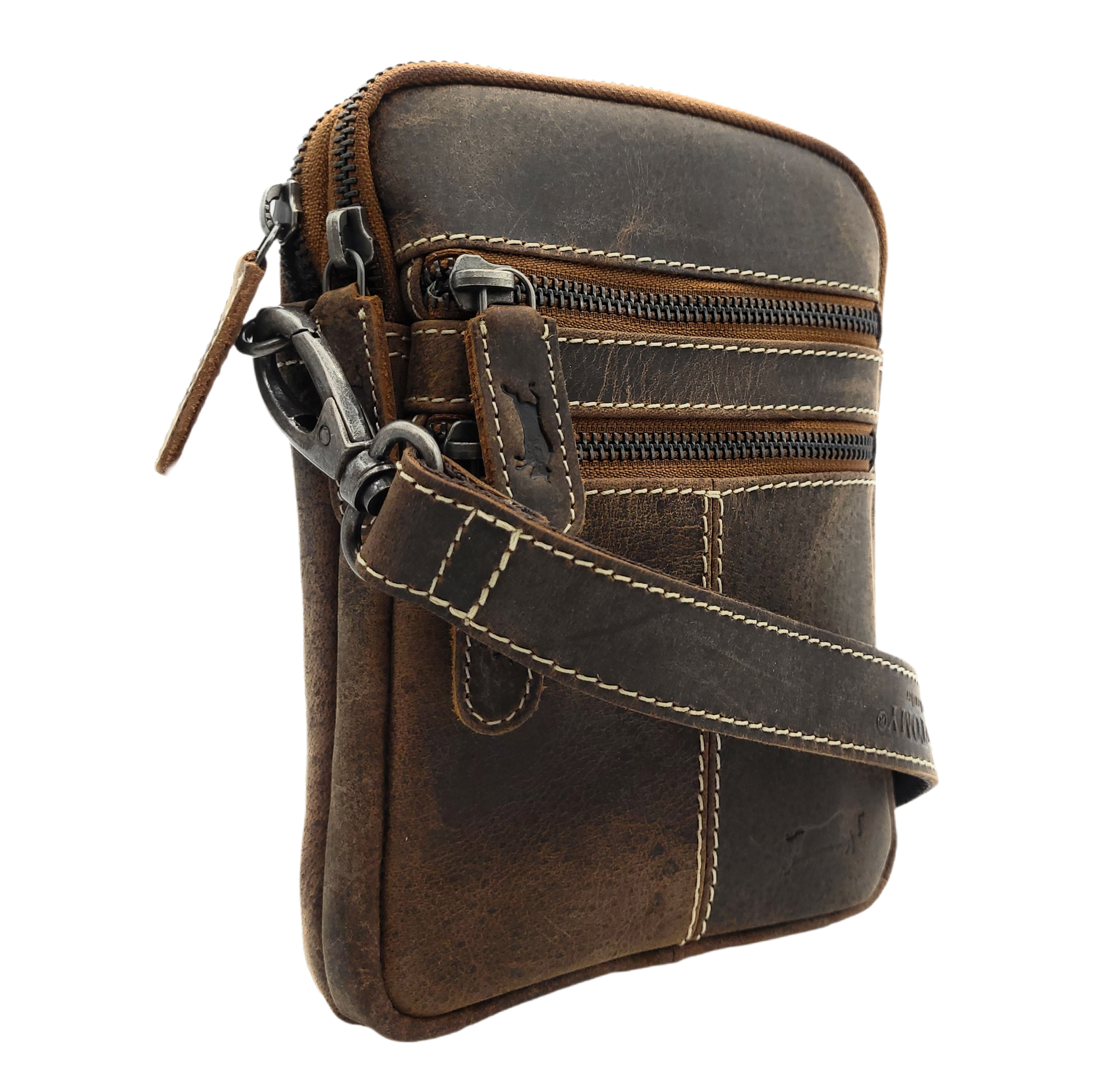Umhängetasche Büffelleder Vintage Braun – Herren & Unisex | VEN-TOMY® Genuine Leather