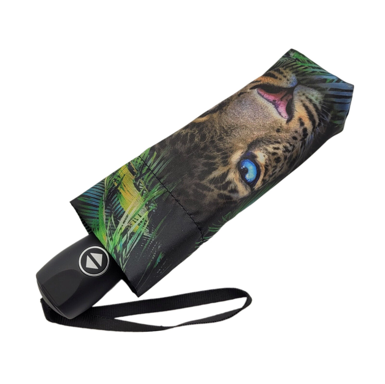 kompakter Regenschirm Taschenschirm Schirm Auf-Zu Automatik Leopard
