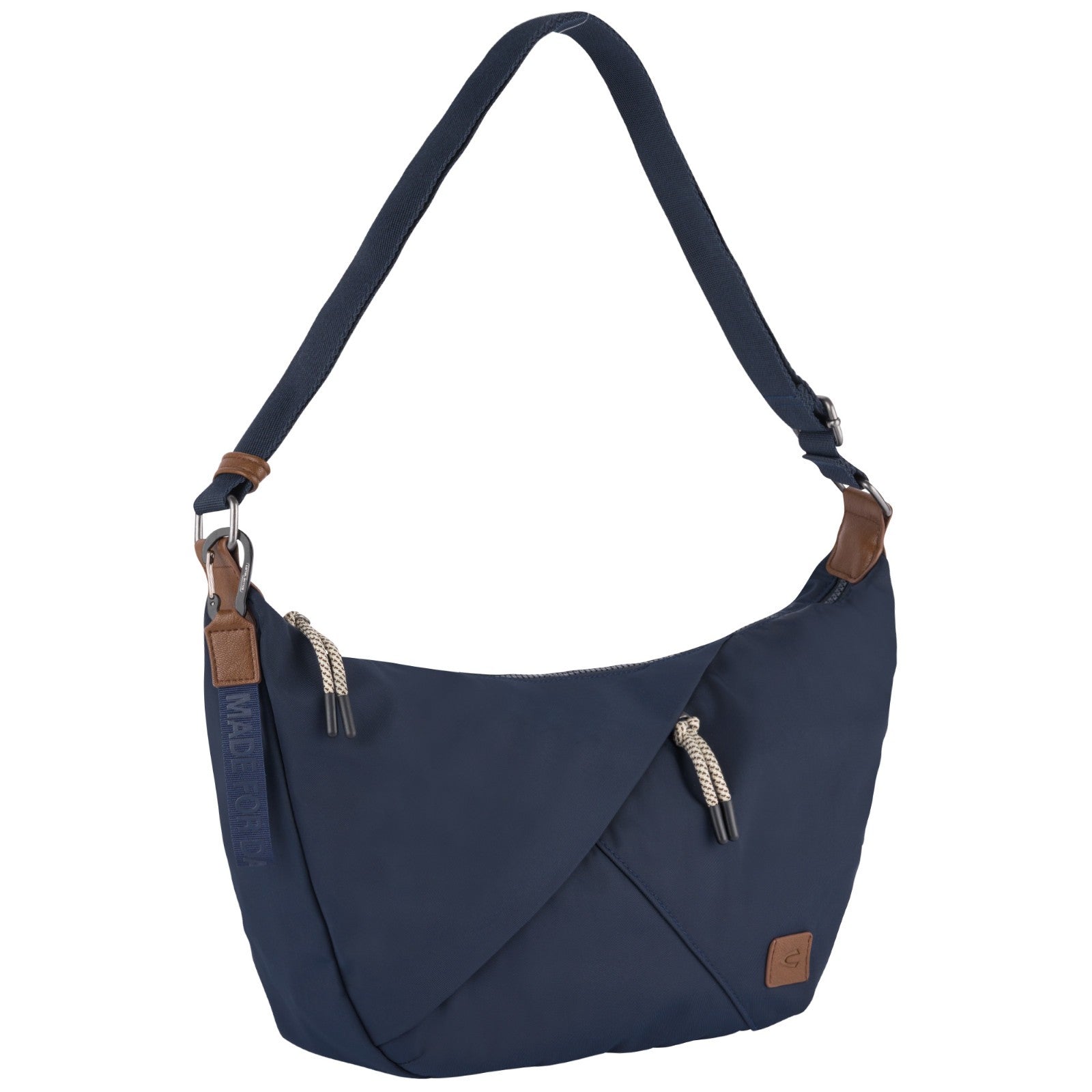 camel active Aurum Hobo Bag - Nachhaltige Beuteltasche aus recyceltem Nylon mit verstellbarem Riemen (40x12x24cm) blau