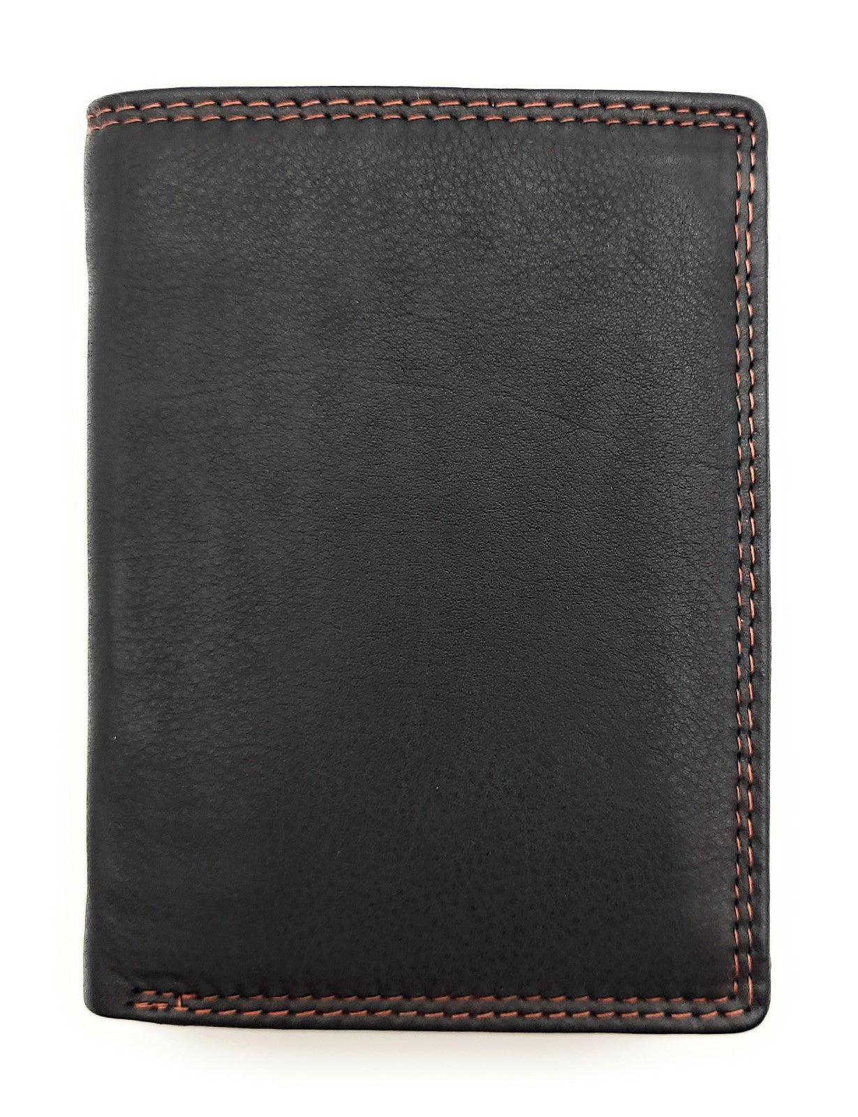 Jockey Club Basic Geldbörse aus Rindleder mit RFID-Schutz, Reißverschlussfach, 6 Kartenfächern, 2 Sicht- & 2 Einsteckfächern, Münzfach & Doppelnaht schwarz braun