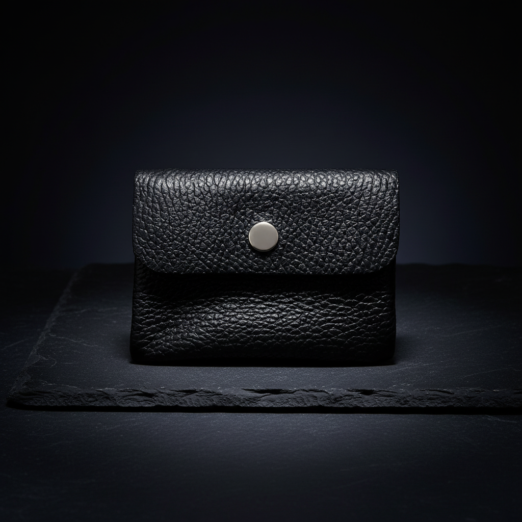 Mini Geldbörse aus echtem Rindleder – kompaktes Leder Portemonnaie Made in Italy dunkelblau