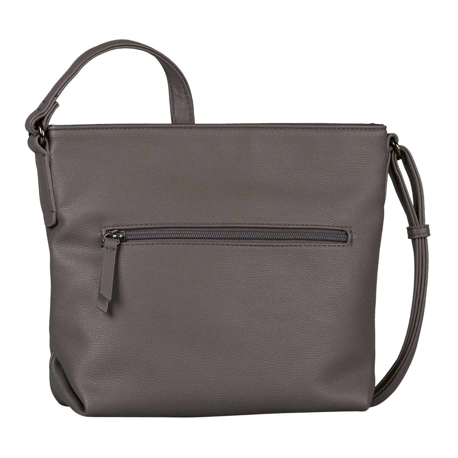Tom Tailor Umhängetasche Nicolina – Kunstleder Handtasche mit Reißverschluss & Fächern – 27,5x10x23 cm mixed grey