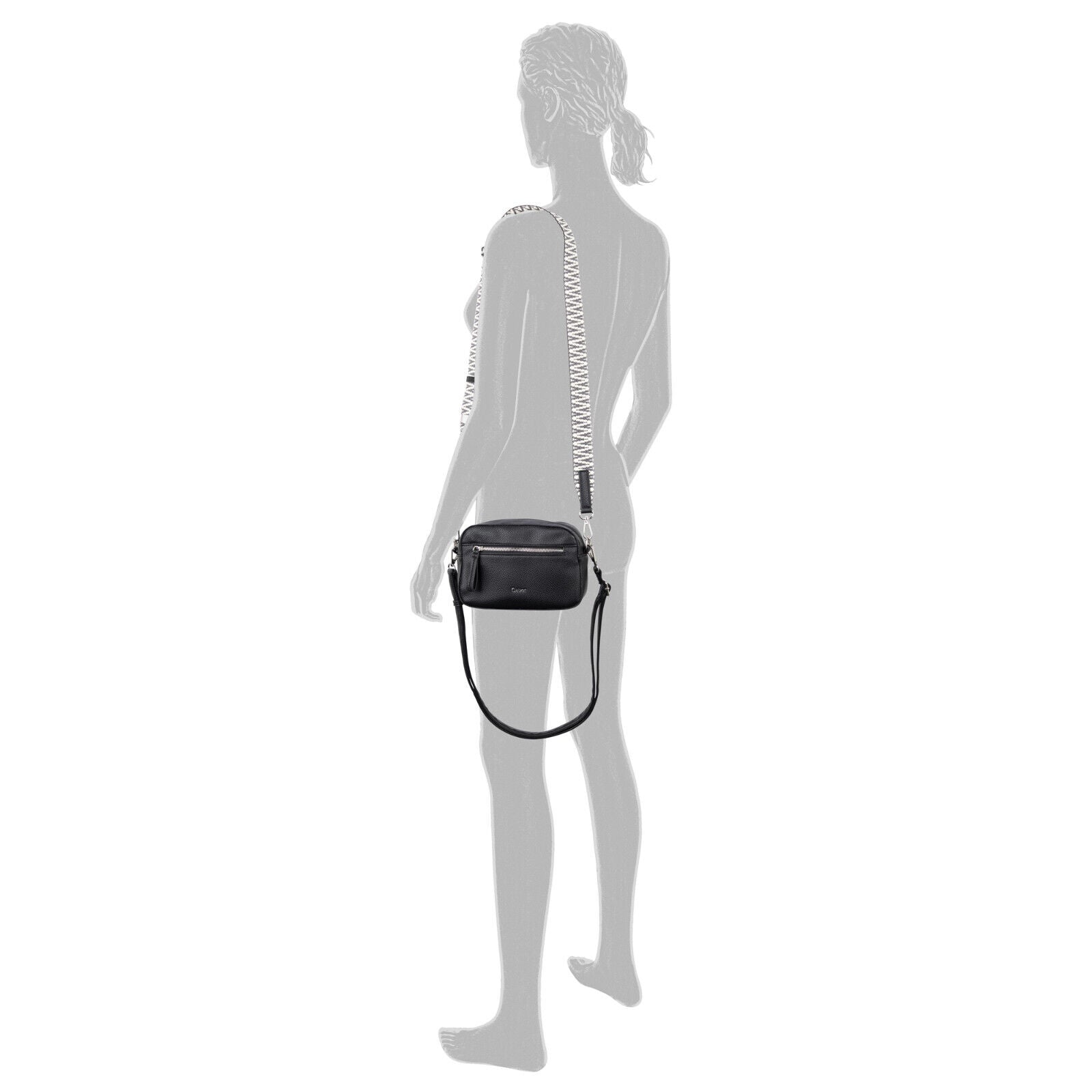 Gabor Handtasche SILENA – Elegante Umhängetasche mit zwei Schulterriemen schwarz