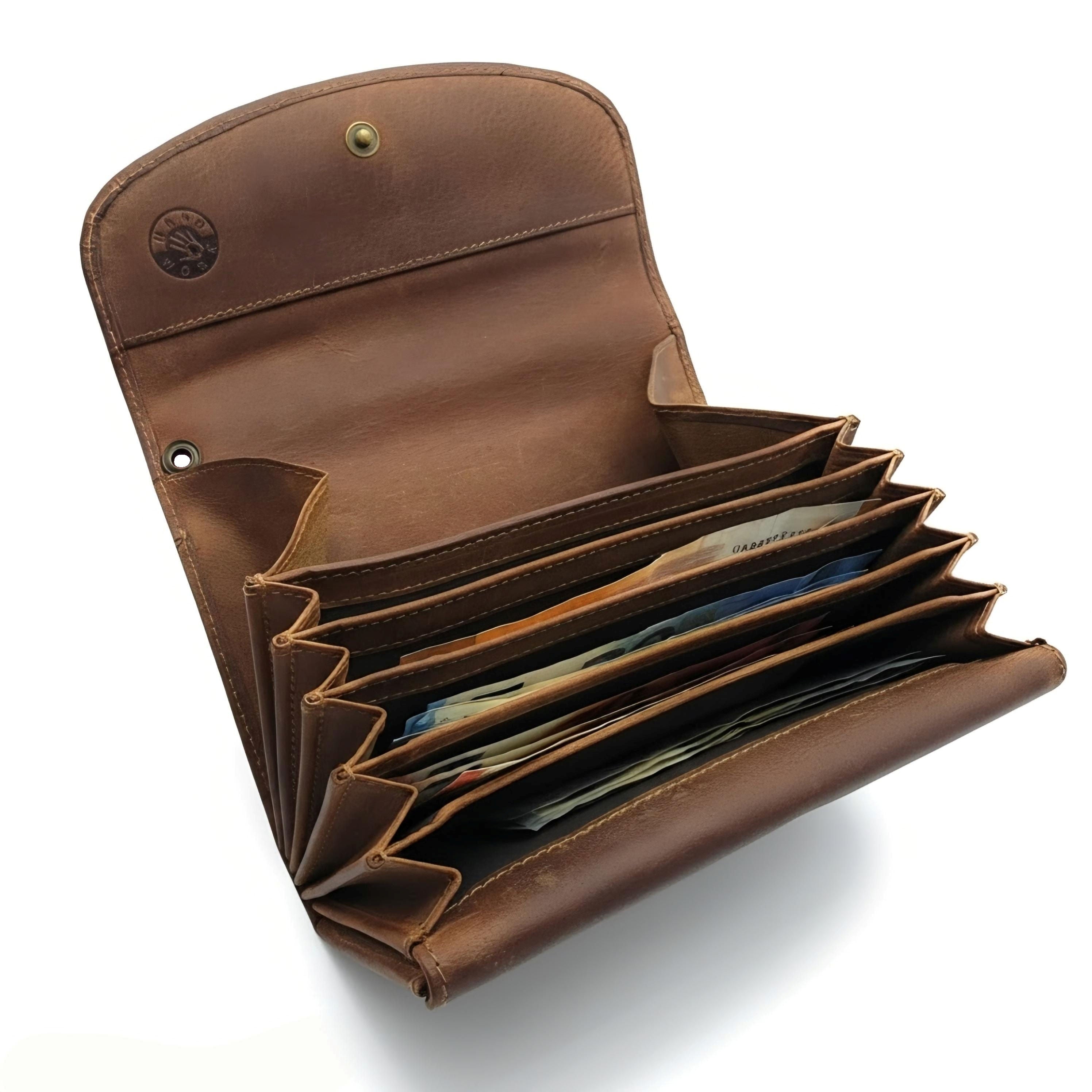 Jockey Club Kellnerbörse Büffelleder | Profi – 5 Scheinfächer & Münzfach