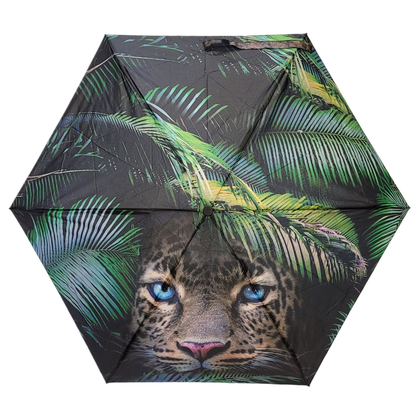 kompakter Regenschirm Taschenschirm Schirm Auf-Zu Automatik Leopard