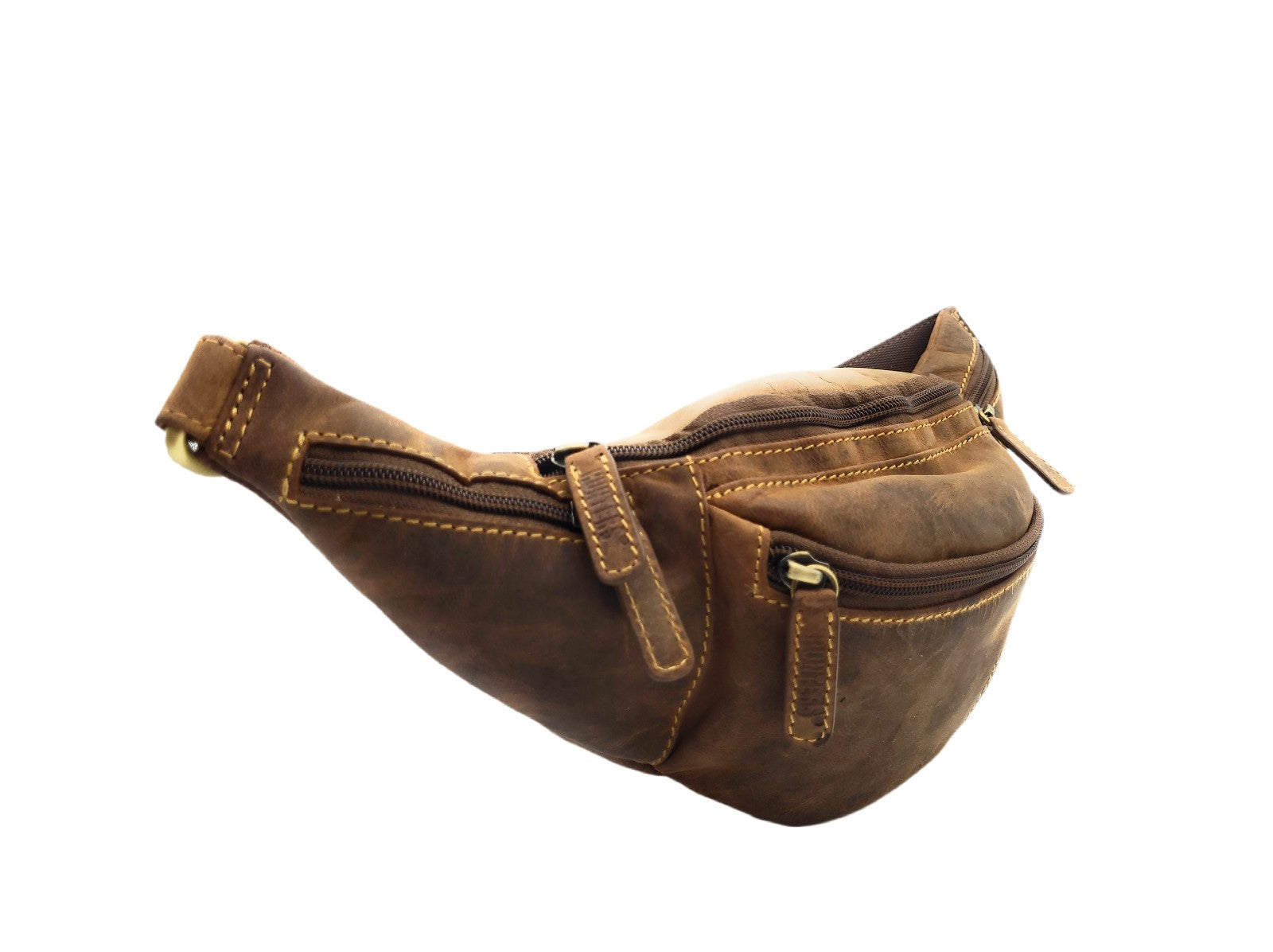 Hunters Bauchtasche aus Hunterleder – robuste Leder-Gürteltasche mit 5 Fächern & verstellbarem Hüftgurt