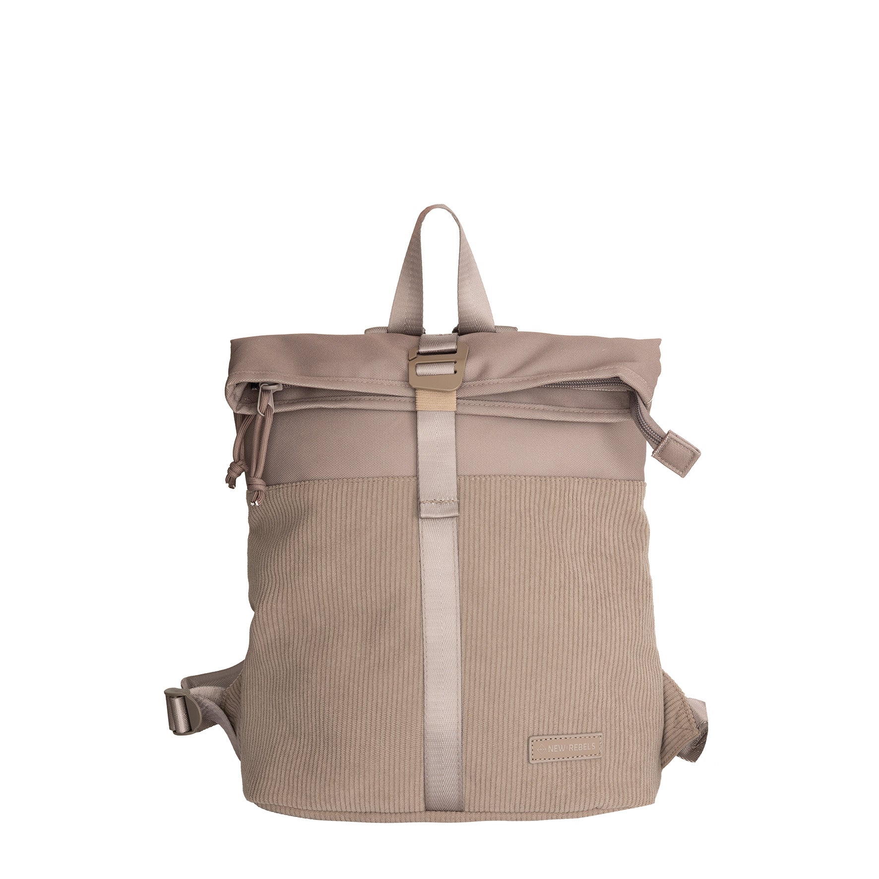 New Rebels Ribbi Roll Up Rolltop City Rucksack Los Angeles Kordoptik taupe