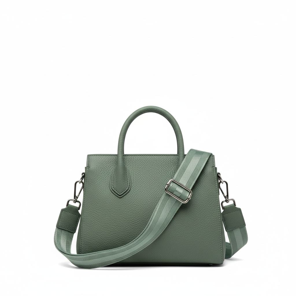 Ersatz Taschengurt Schultergurt Tragegurt Schulterriemen 4cm made in Italy grün silber