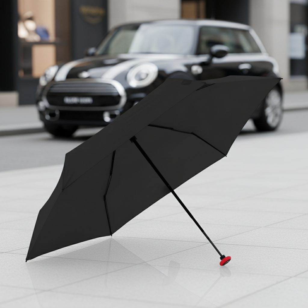 Knirps MINI manual Taschenschirm – kompakt, leicht, windstabil & ideal für MINI-Fahrer midnight black schwarz