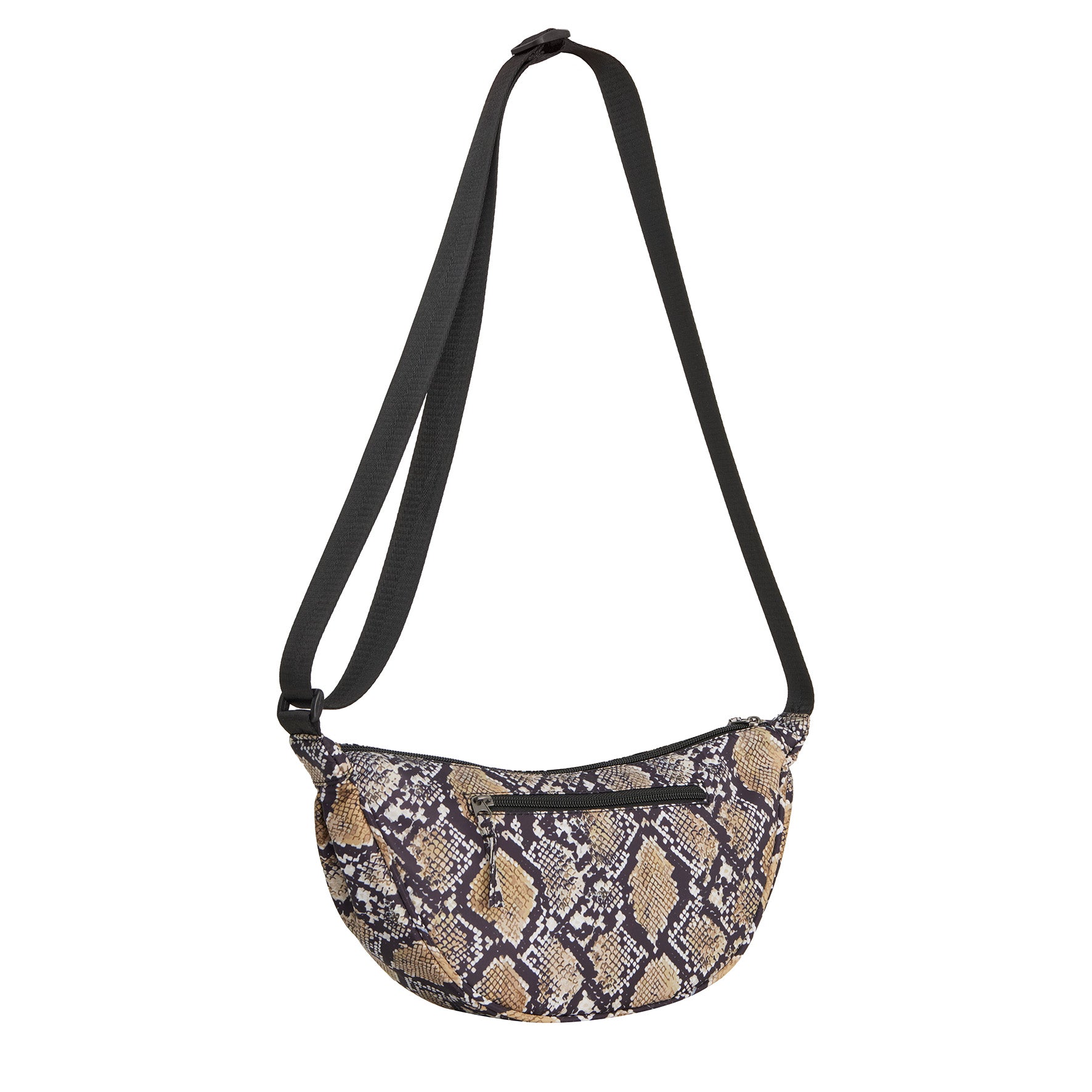New Rebels Moonbag „Stay Wild" – Crossbody-Tasche mit Schlangen-Print, Nylon, 32 × 16 cm
