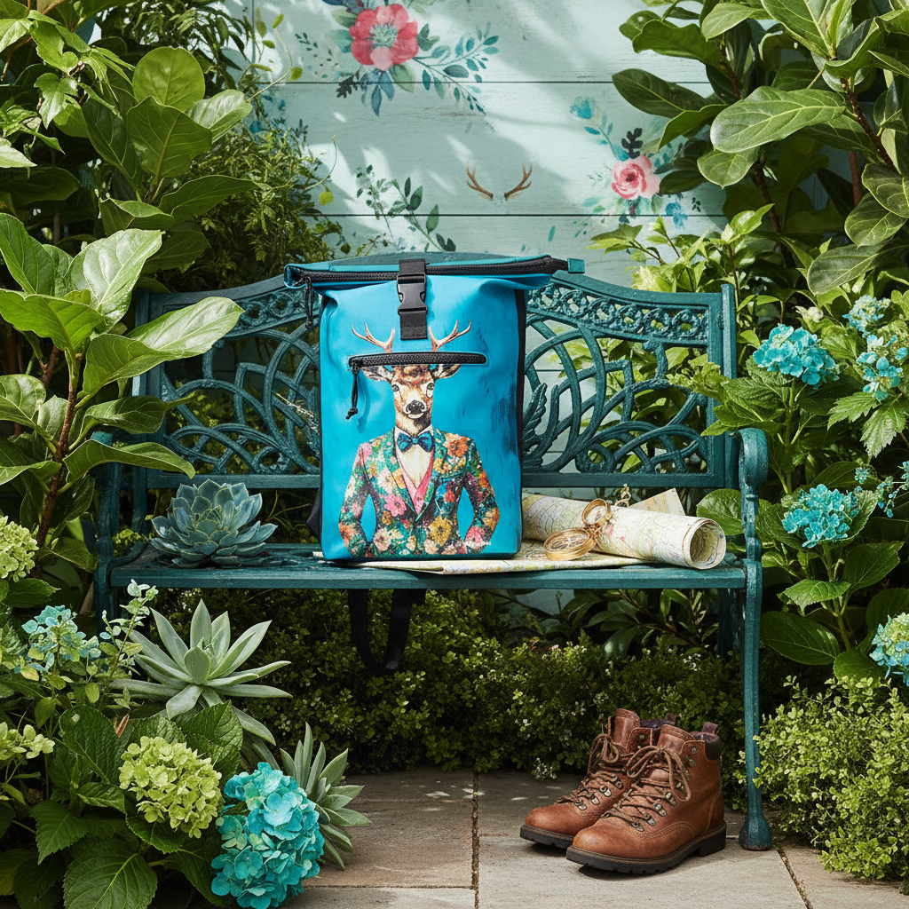 New Rebels New York Hirsch Rucksack – Rolltop, wasserabweisend, 15" Laptopfach