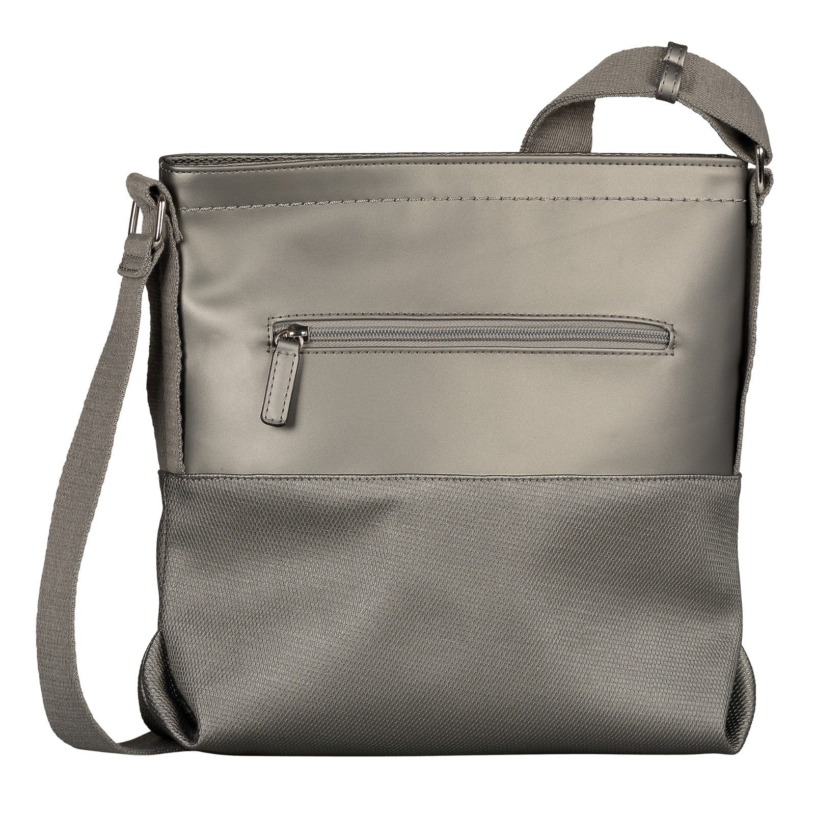 Tom Tailor Umhängetasche Erin Damen – mittelgroß 30x9x30 cm – 6 Fächer – Schultertasche casual Style Handtasche metallic grey