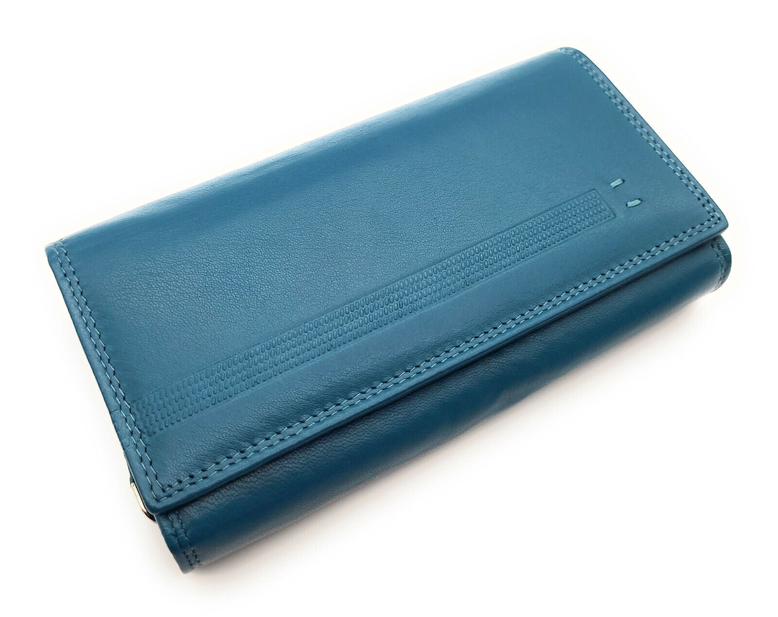Jockey Club Basic echt Leder Damen Geldbörse Portemonnaie mit RFID Schutz petrol blau