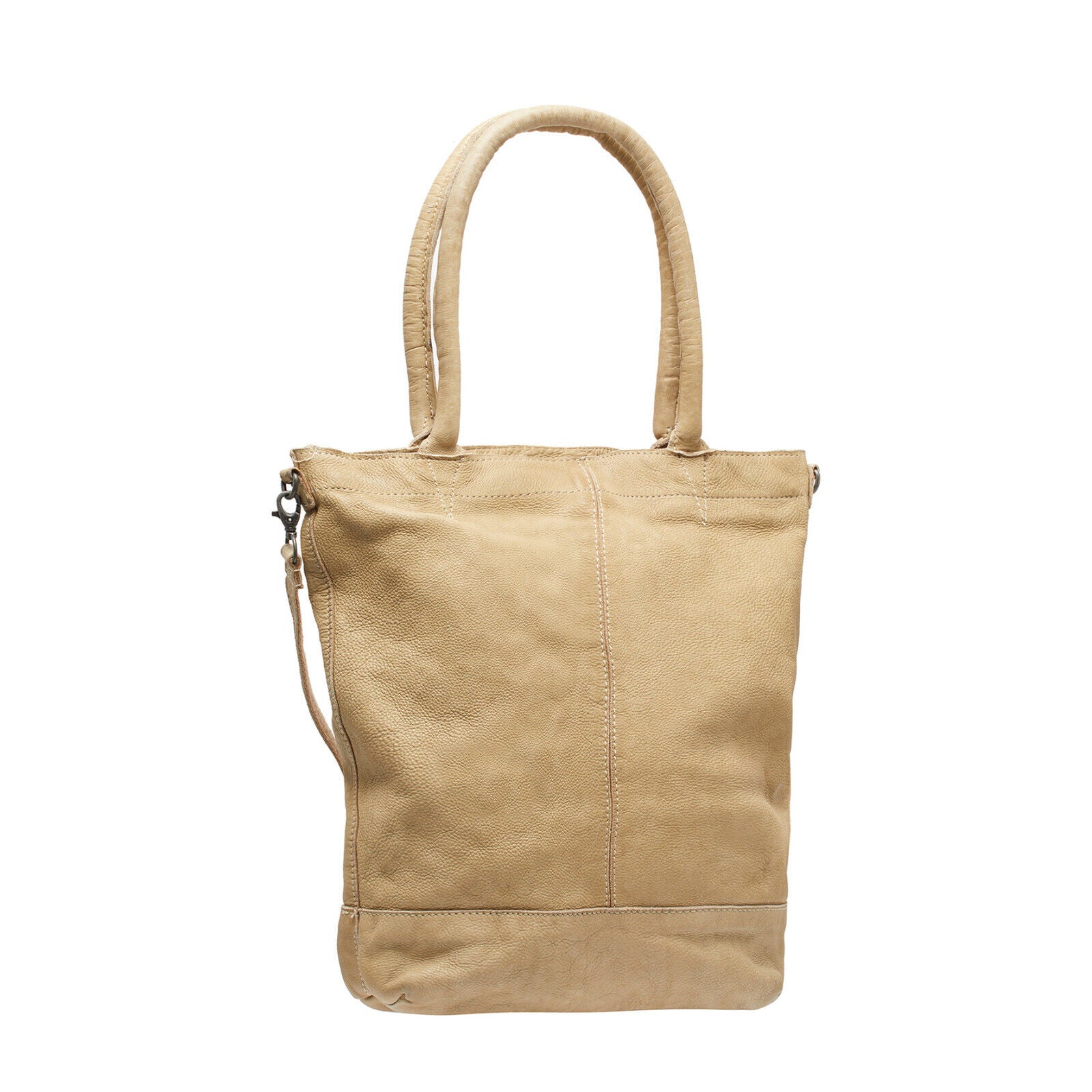 echt Leder Damen Shopper Handtasche Lederhenkel und abnehmbarer Schultergurt Amber sand