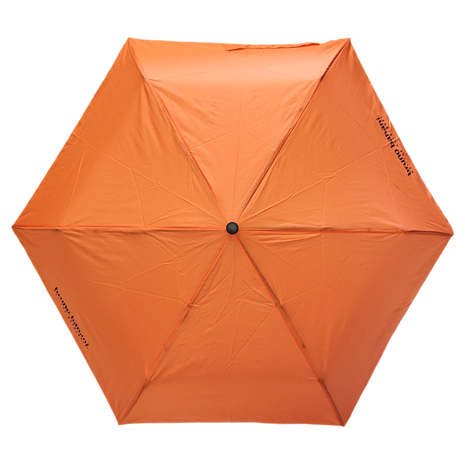 bruno banani Mini-Regenschirm – Handöffner, Stahl-Fiberglasgestell, Polyester Pongee, geriffelter Griff mit erhabenem Logo Orange