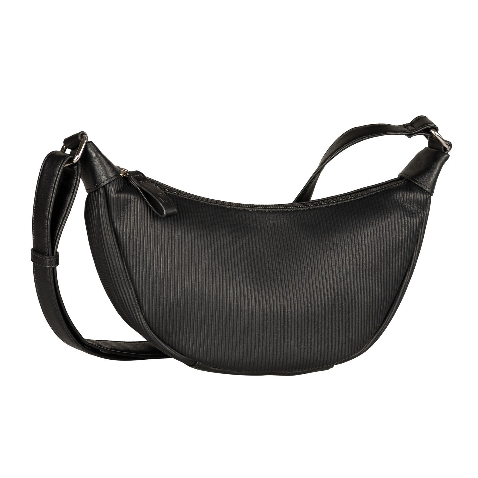 Tom Tailor Denim Liriel Cord Cross Bag M – Damen Umhängetasche aus PU mit Reißverschluss und verstellbarem Schulterriemen Handtasche schwarz