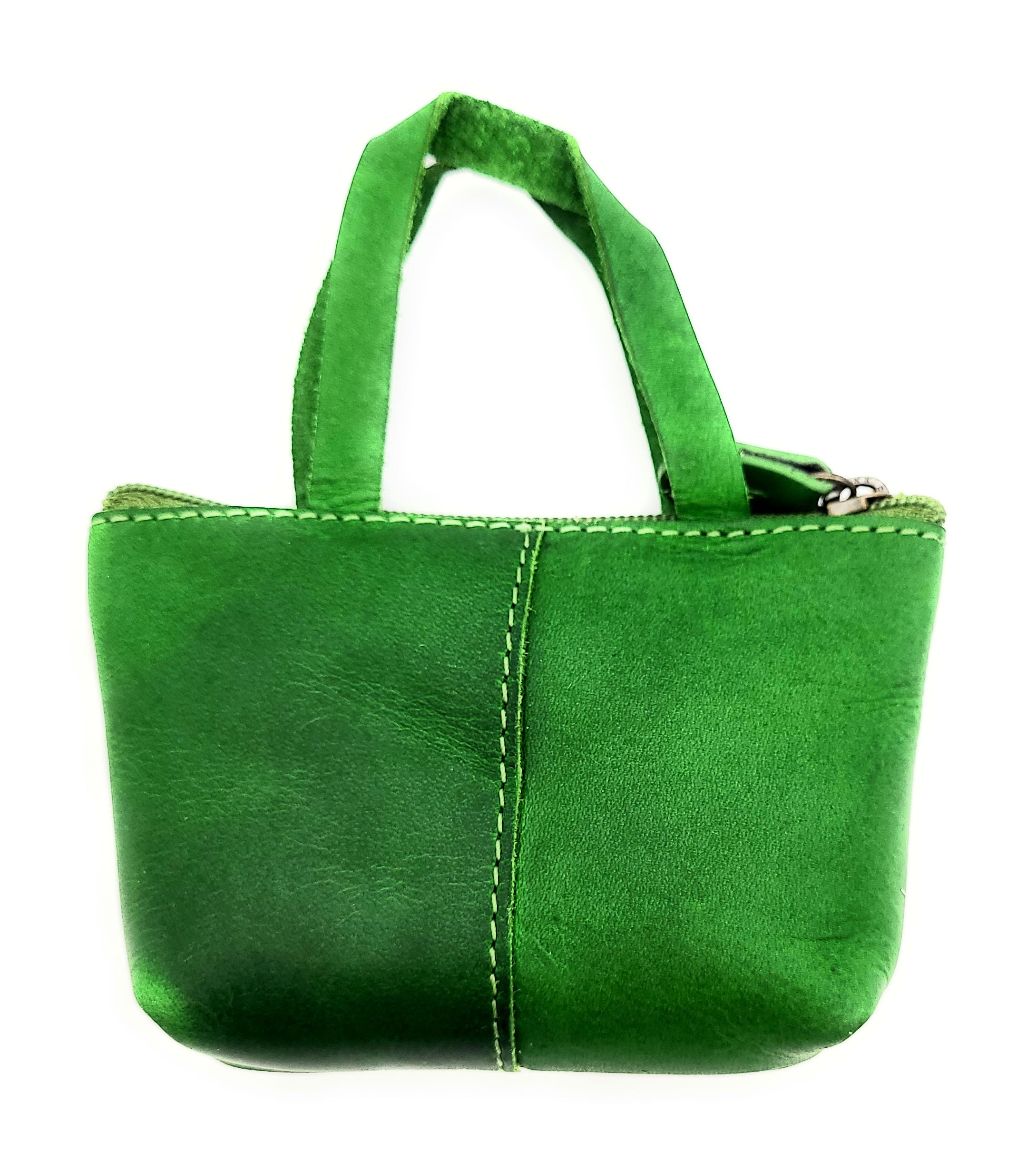 Hill Burry Schlüsseletui Leder Damen Grün - Mini Täschchen Reißverschluss