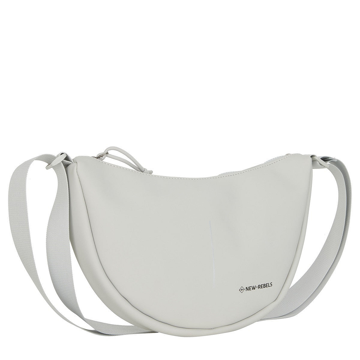 New Rebels Half Moon Bag Branson – leichte wasserabweisende Umhängetasche, Crossbody Tasche mit Reißverschlussfächern grau