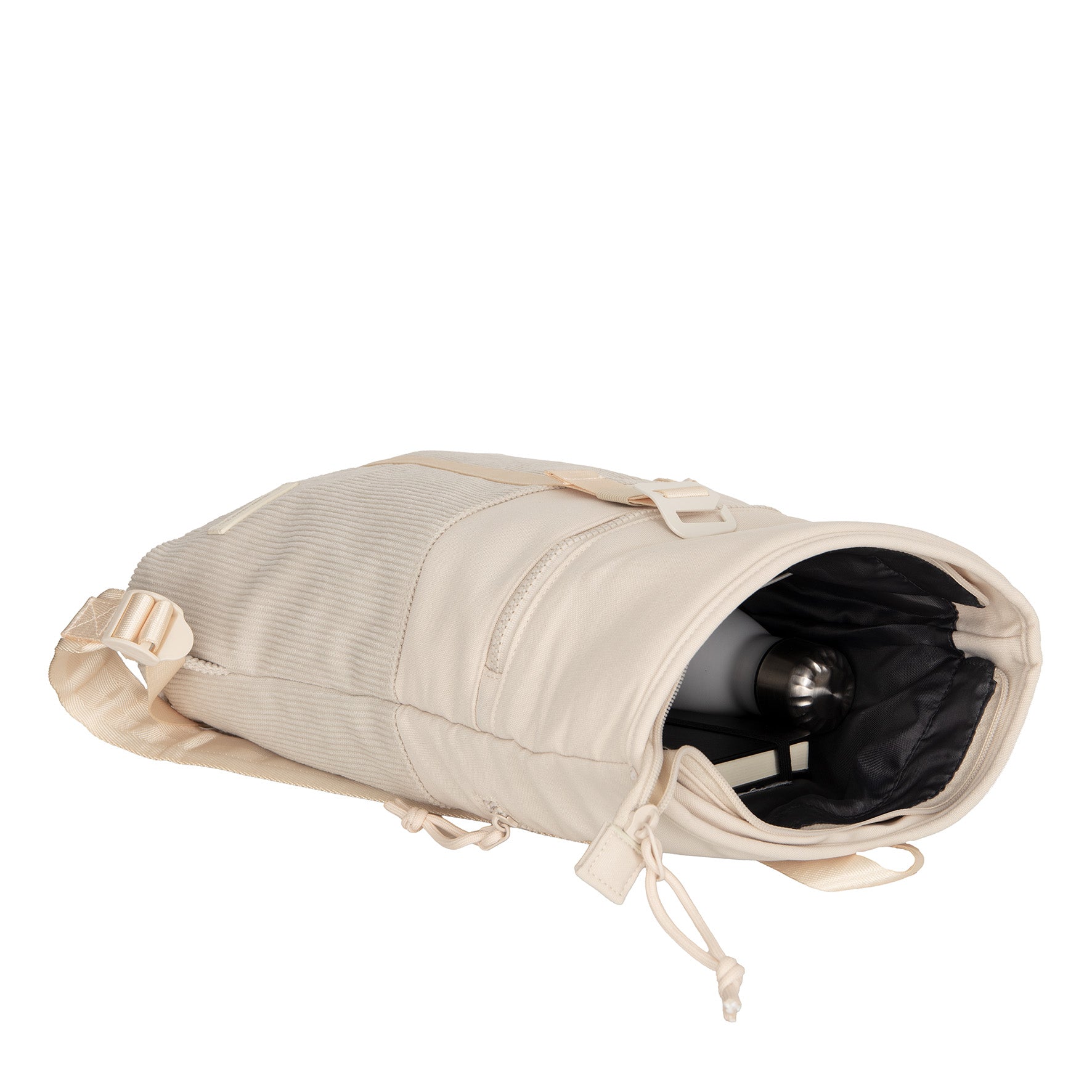 New Rebels Ribbi Roll Up Rolltop City Rucksack Los Angeles Kordoptik beige