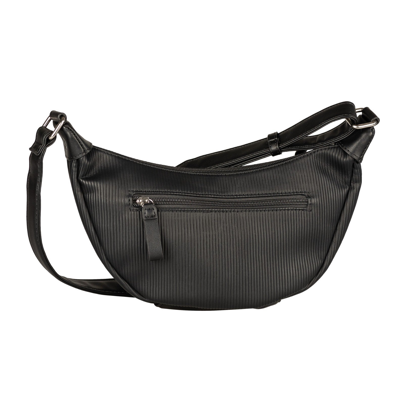 Tom Tailor Denim Liriel Cord Cross Bag M – Damen Umhängetasche aus PU mit Reißverschluss und verstellbarem Schulterriemen Handtasche schwarz