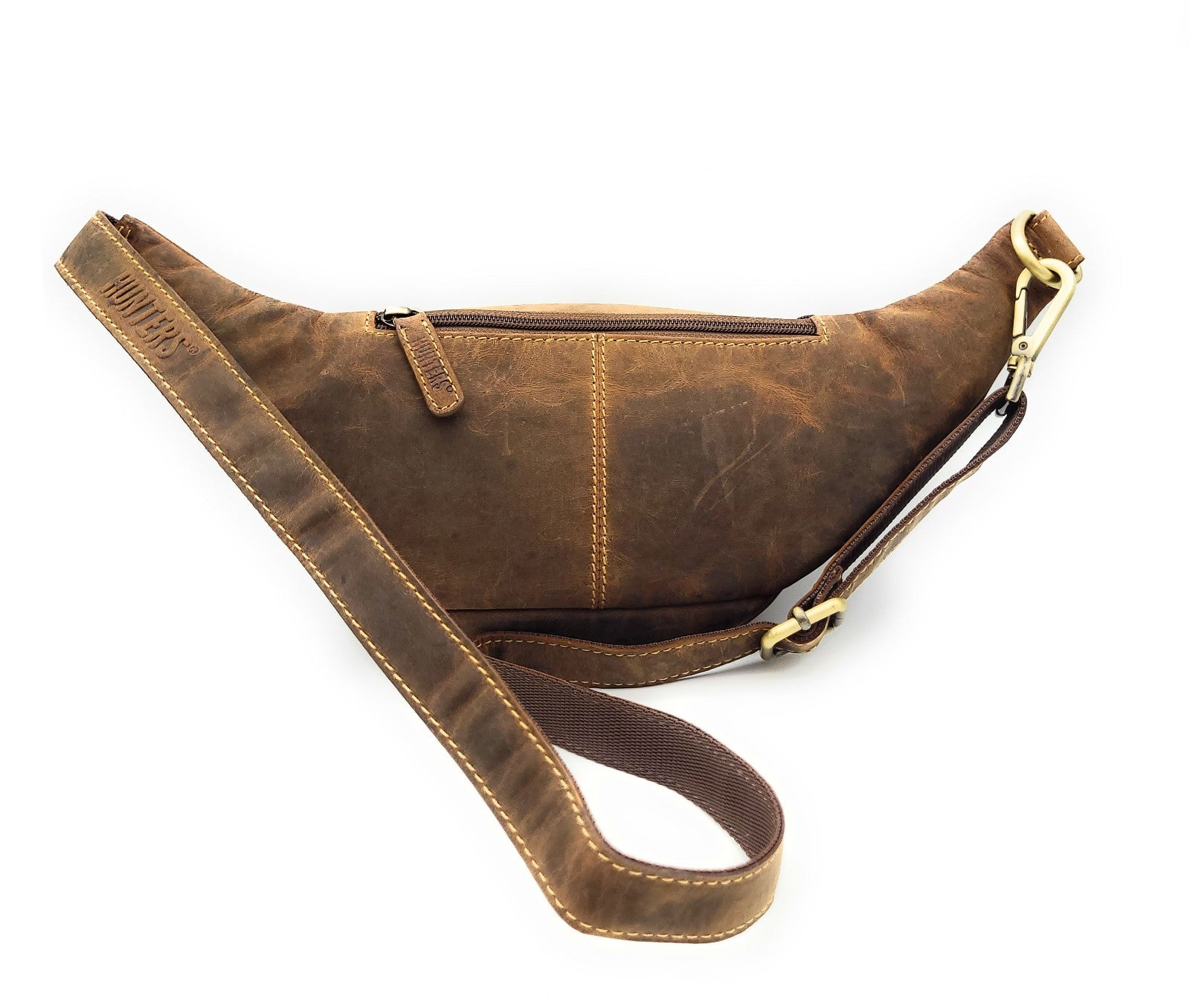 Hunters Bauchtasche aus Hunterleder – robuste Leder-Gürteltasche mit 5 Fächern & verstellbarem Hüftgurt