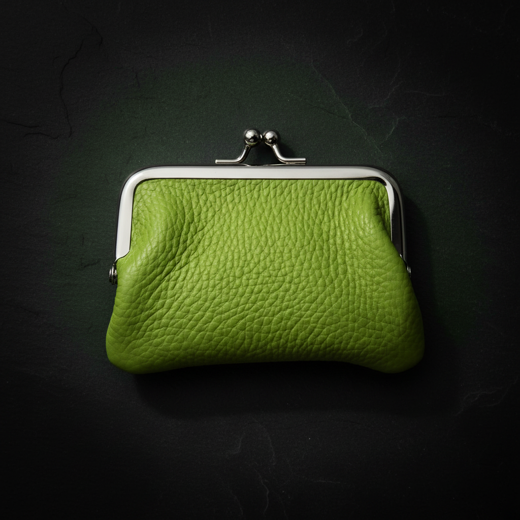 Mini Geldbörse Bügelbörse Rindleder grün – Made in Italy, kompakt & vielseitig