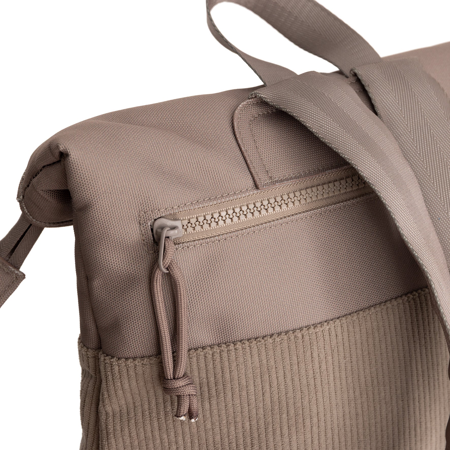 New Rebels Ribbi Roll Up Rolltop City Rucksack Los Angeles Kordoptik taupe
