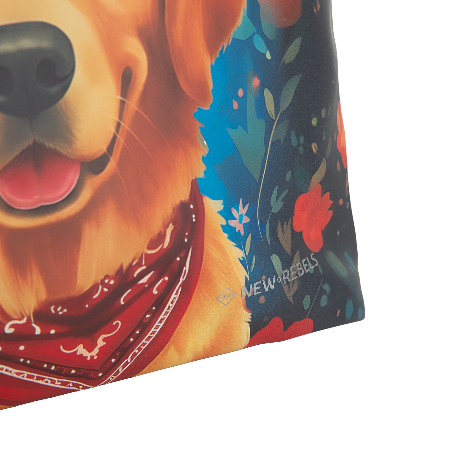 New Rebels Rolltop Cityrucksack Los Angeles – Stylischer Rolltop Rucksack mit Golden Retriever -Design, Wasserabweisend & Praktisch
