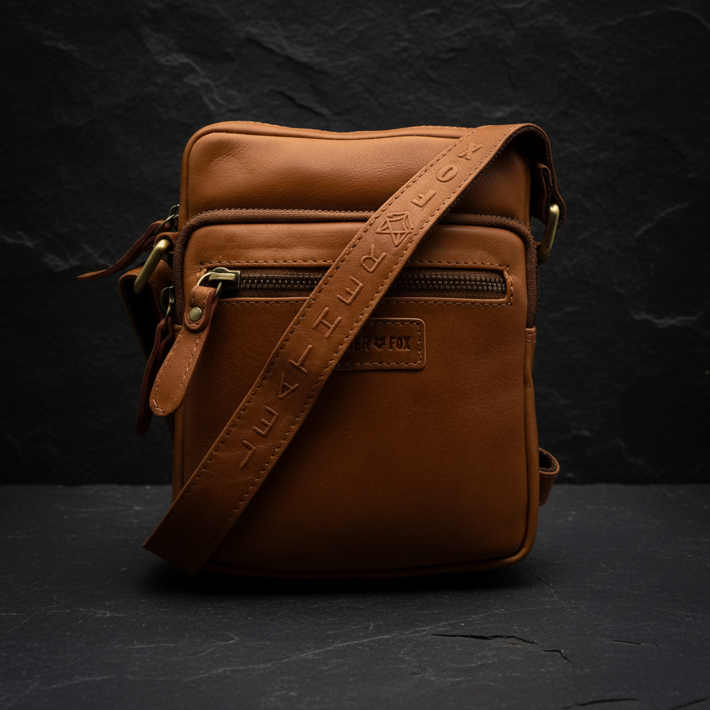 Leatherfox Echtleder Umhängetasche Hochformat – Kompakt & Stilvoll