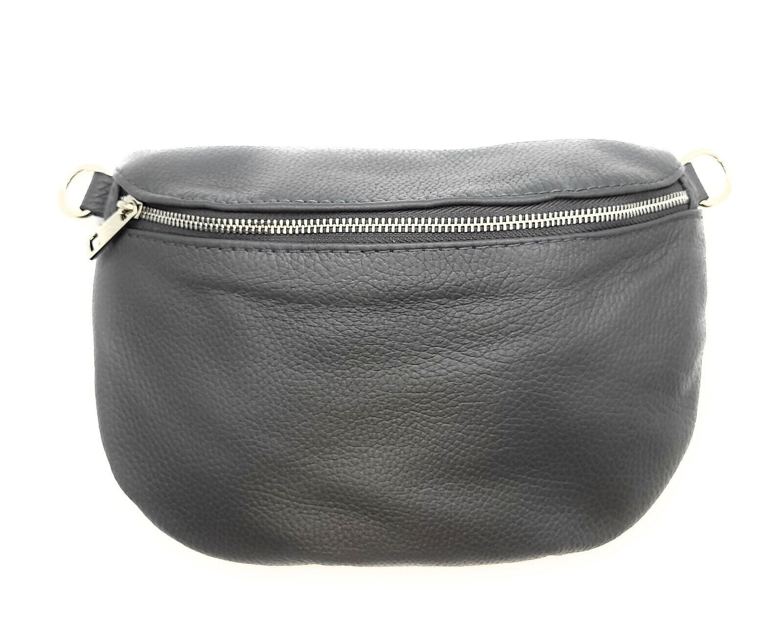 echt Leder Damen Crossbag Umhängetasche Schultertasche made in Italy grau
