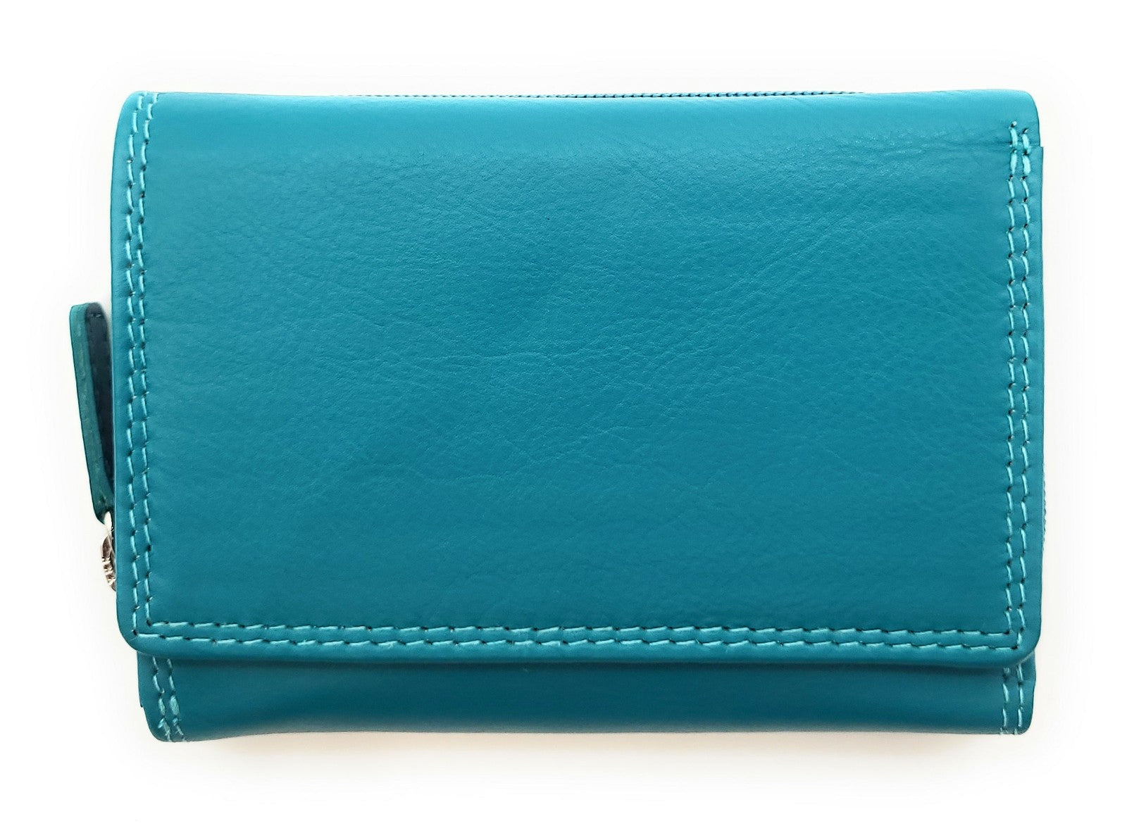 Jockey Club Rio Piccolino Damen Mini Geldbörse Leder RFID-Schutz Münzfach tropische Farben türkis / bunt