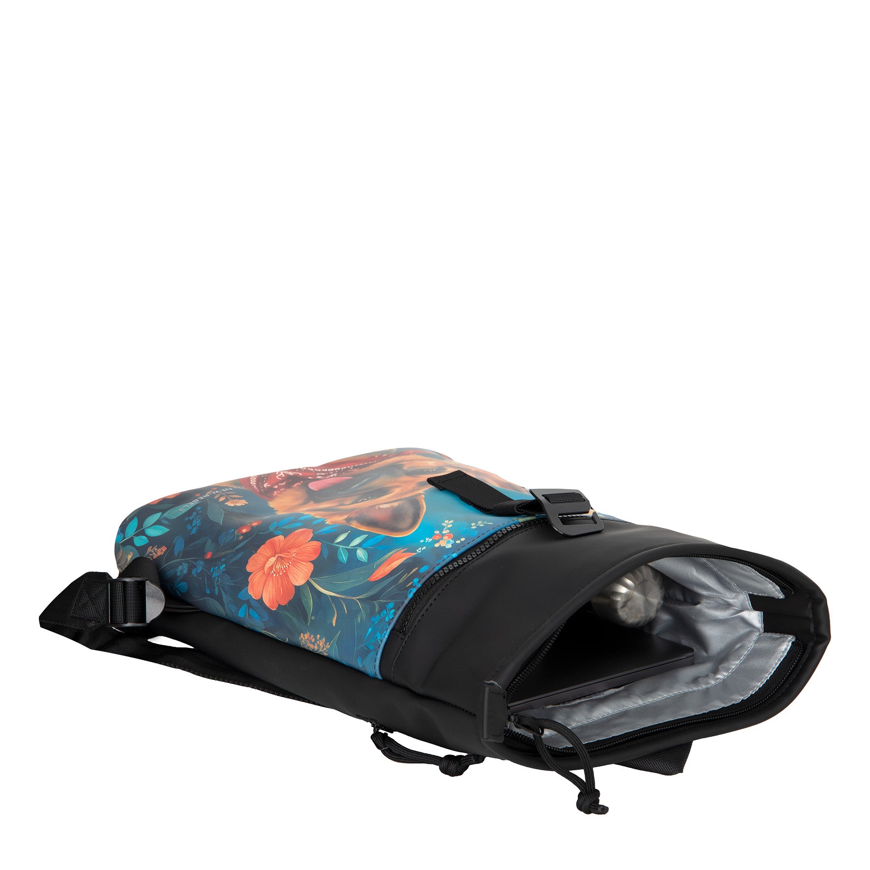 New Rebels Rolltop Rucksack Schäferhund – Wasserabweisend, Cityrucksack Los Angeles