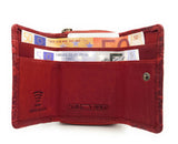 Hill Burry Mini echt Leder Damen Geldbörse Portemonnaie RFID NFC Schutz floral rot