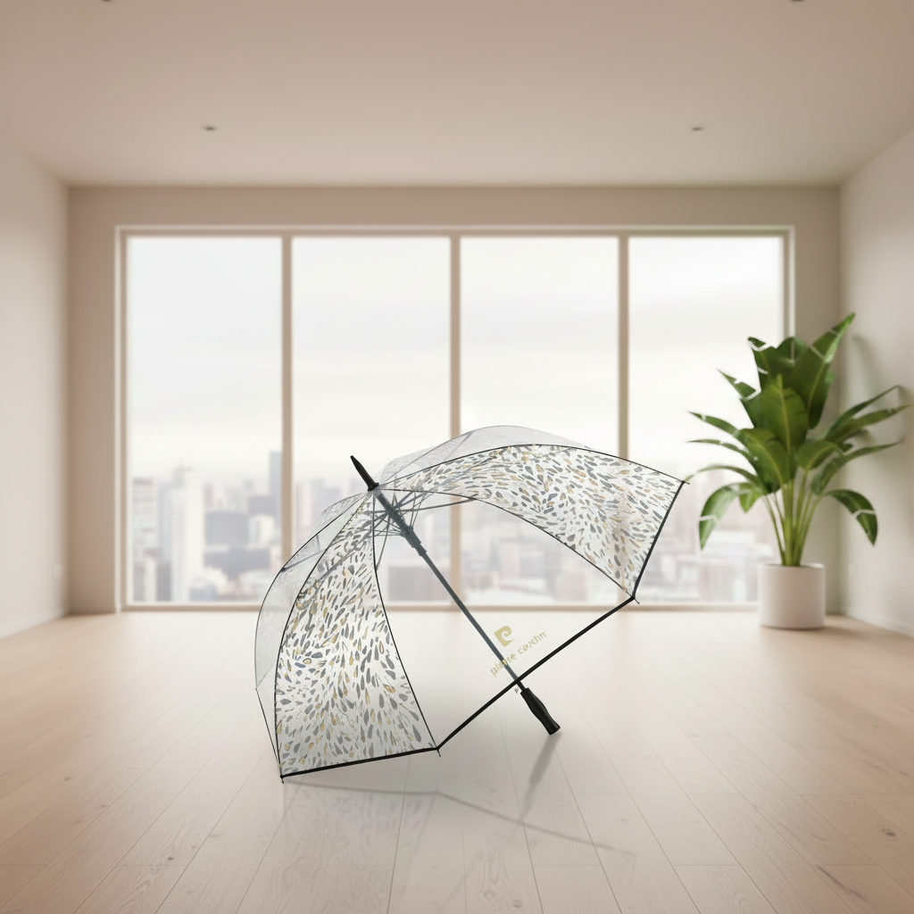 Pierre Cardin Golfschirm transparent mit Metallic-Print, Automatik, Ø 116 cm, windproof