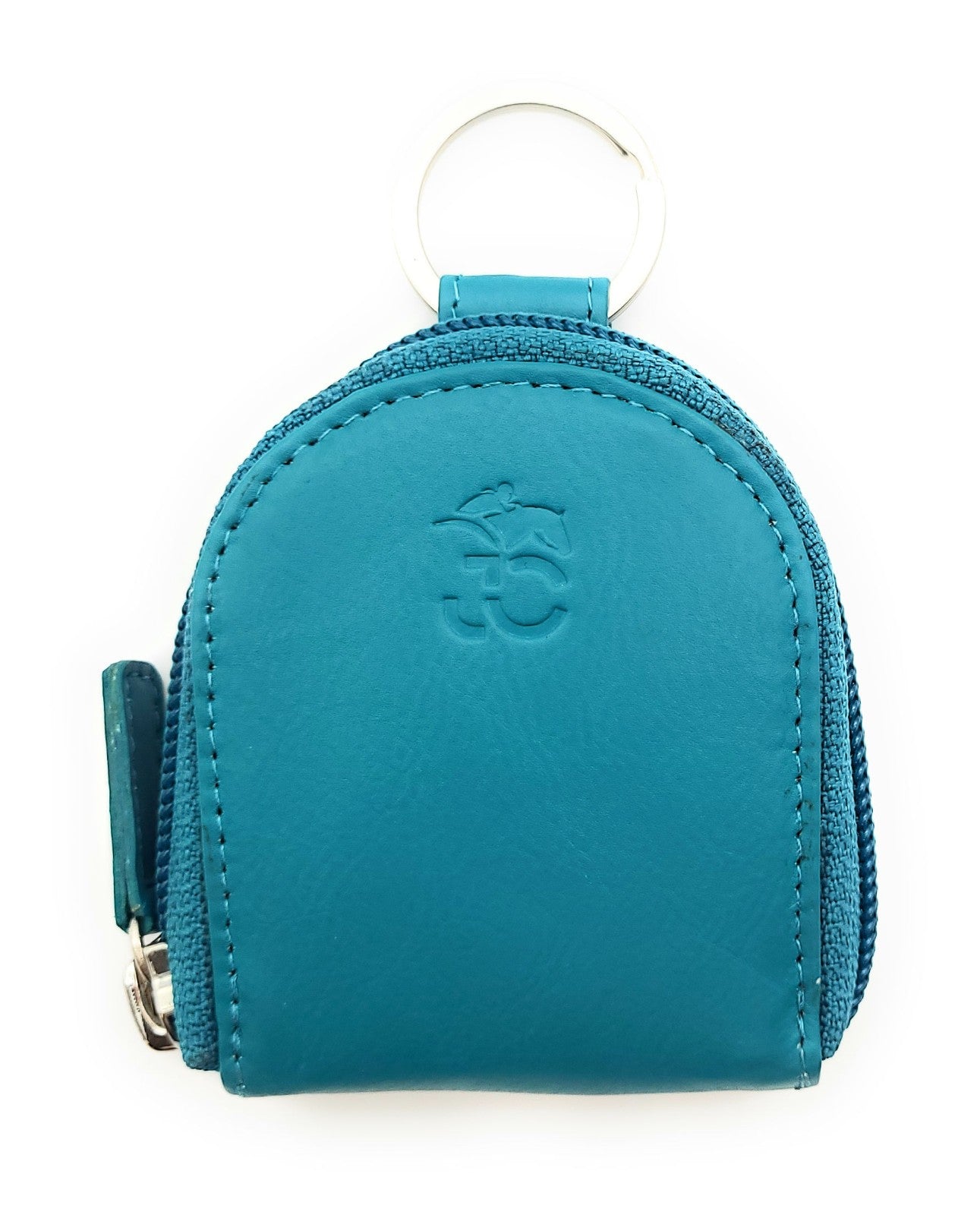 Jockey Club Nappaleder-Münzbörse mit Schlüsselring und Reißverschluss – Kompakte Geldbörse