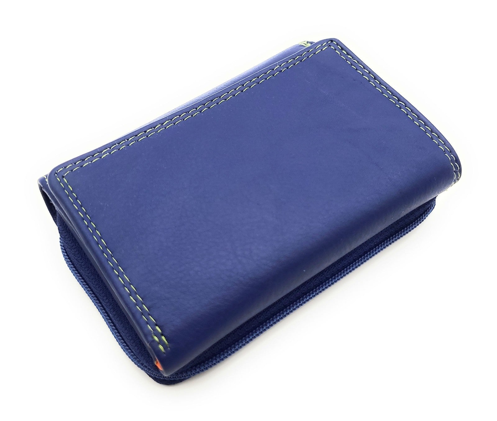 Jockey Club Rio Piccolino Damen Mini Geldbörse Leder RFID-Schutz Münzfach tropische Farben blau / bunt