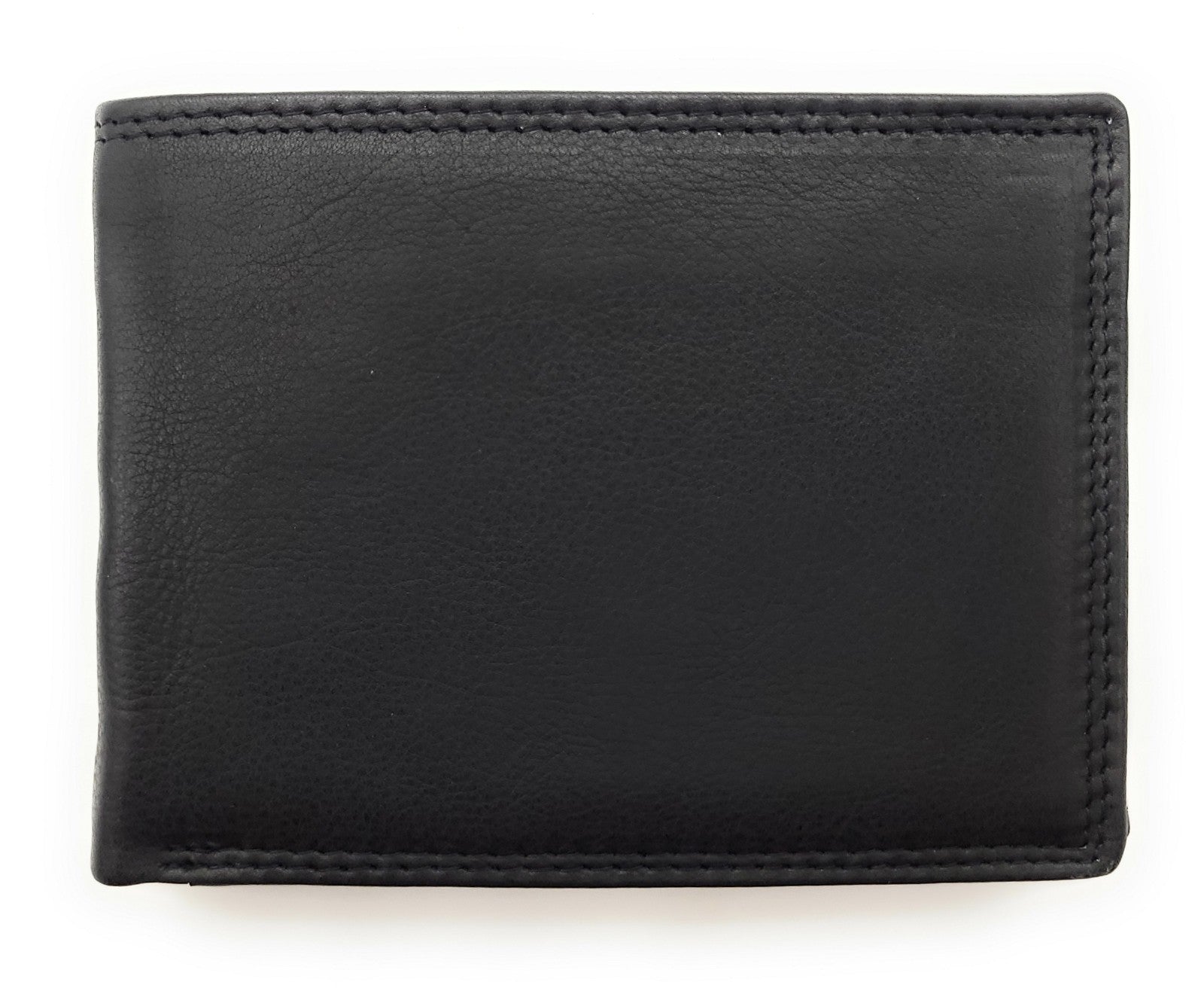 Jockey Club Basic Geldbörse aus Rindleder mit RFID-Schutz, Reißverschlussfach, 6 Kartenfächern, 2 Sicht- & 2 Einsteckfächern, Münzfach & Doppelnaht schwarz
