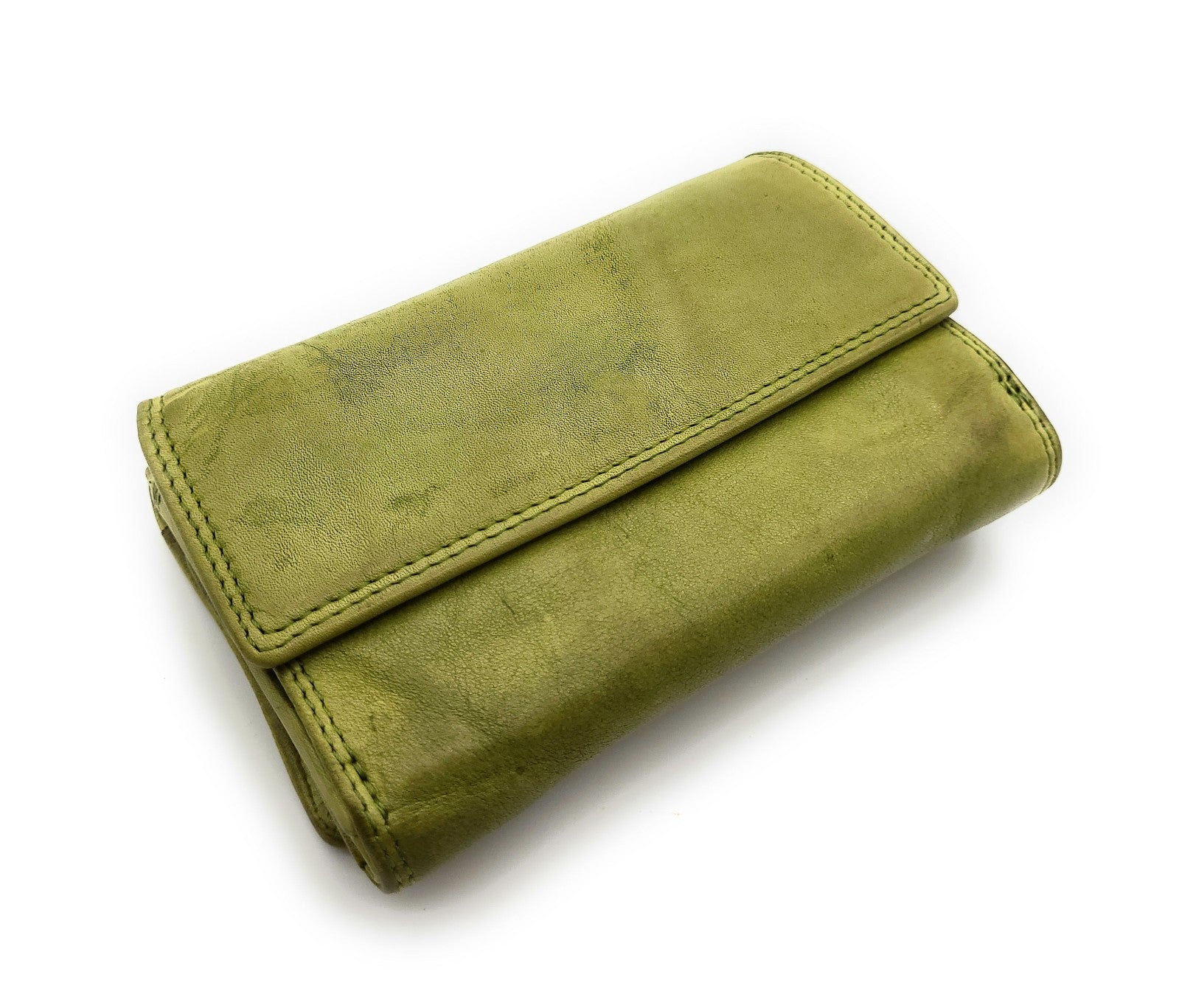 Hill Burry echt Leder Damen Geldbörse Portemonnaie mit RFID Schutz gewaschenes Rindleder hellgrün