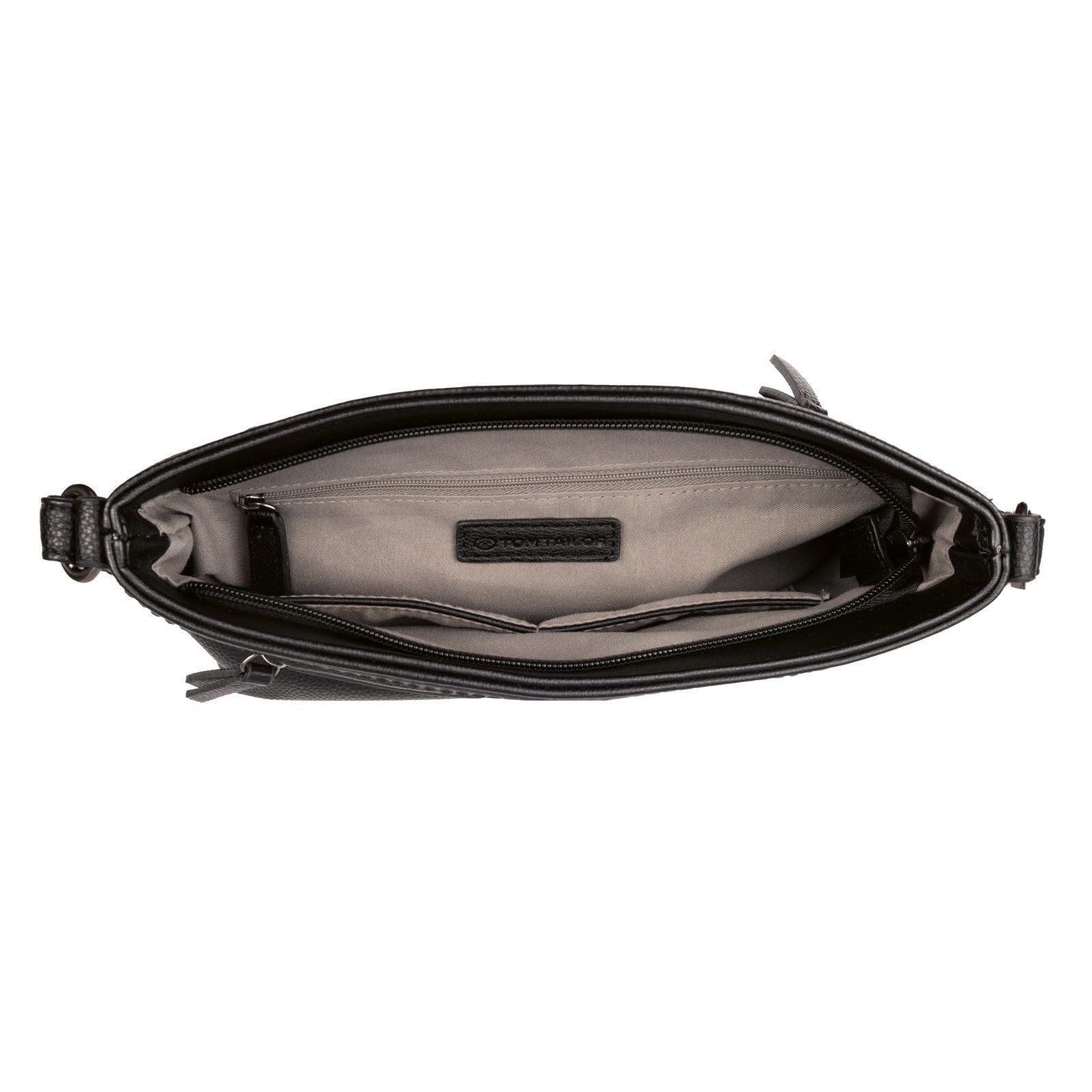 Tom Tailor Umhängetasche Nicolina – PU Handtasche mit Reißverschluss & Fächern – 27,5x10x23 cm mixed black