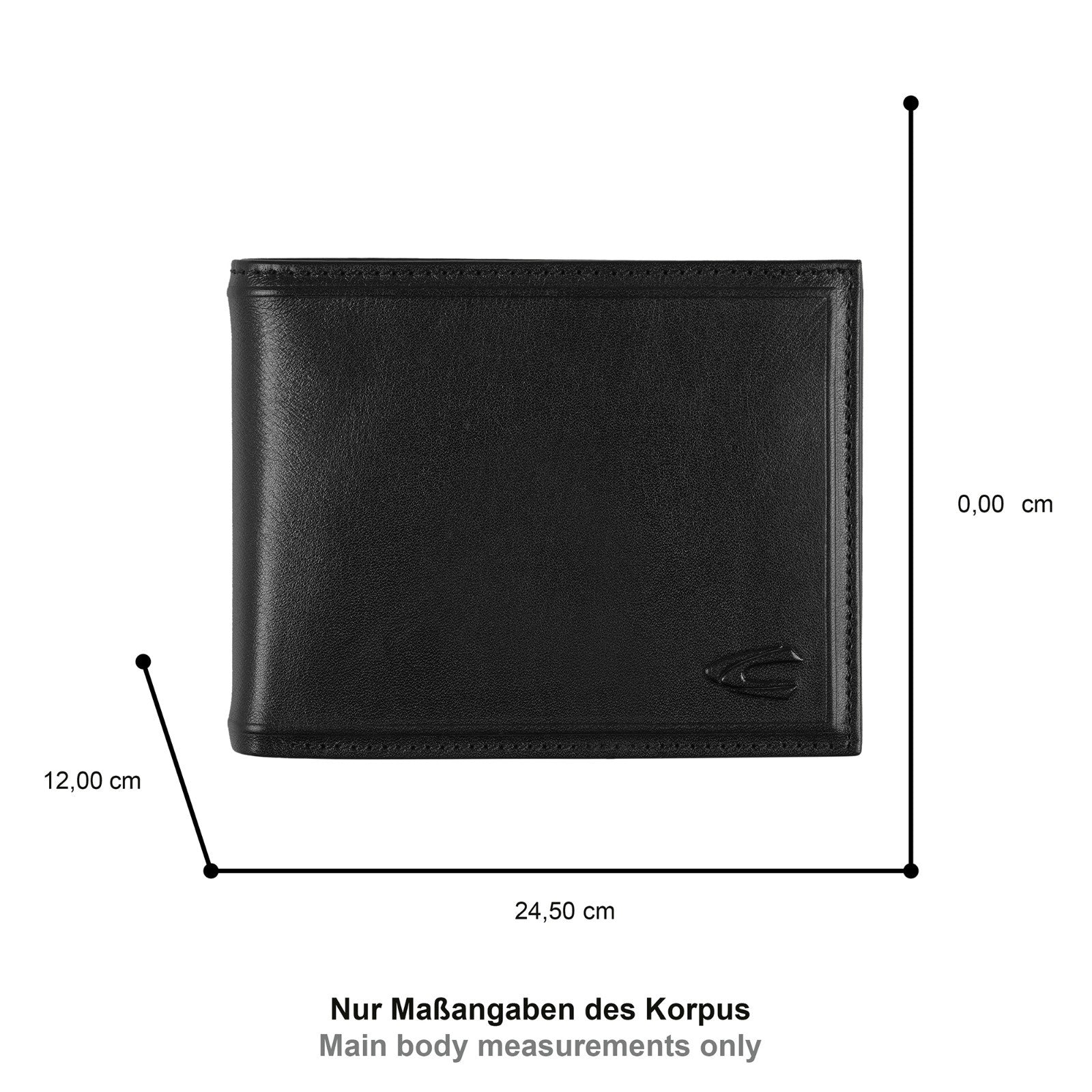 camel active Geldbörse Wood Querformat RFID-Schutz echt Leder 12,5x3x10 cm schwarz